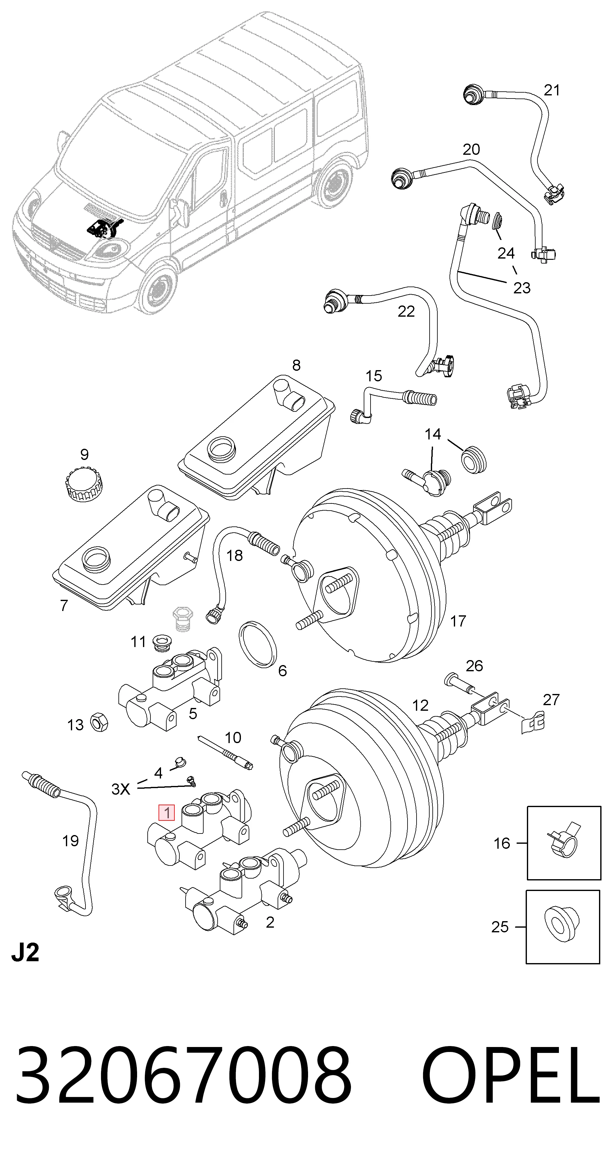 Główny cylinder hamulców do Opel Vivaro A F7