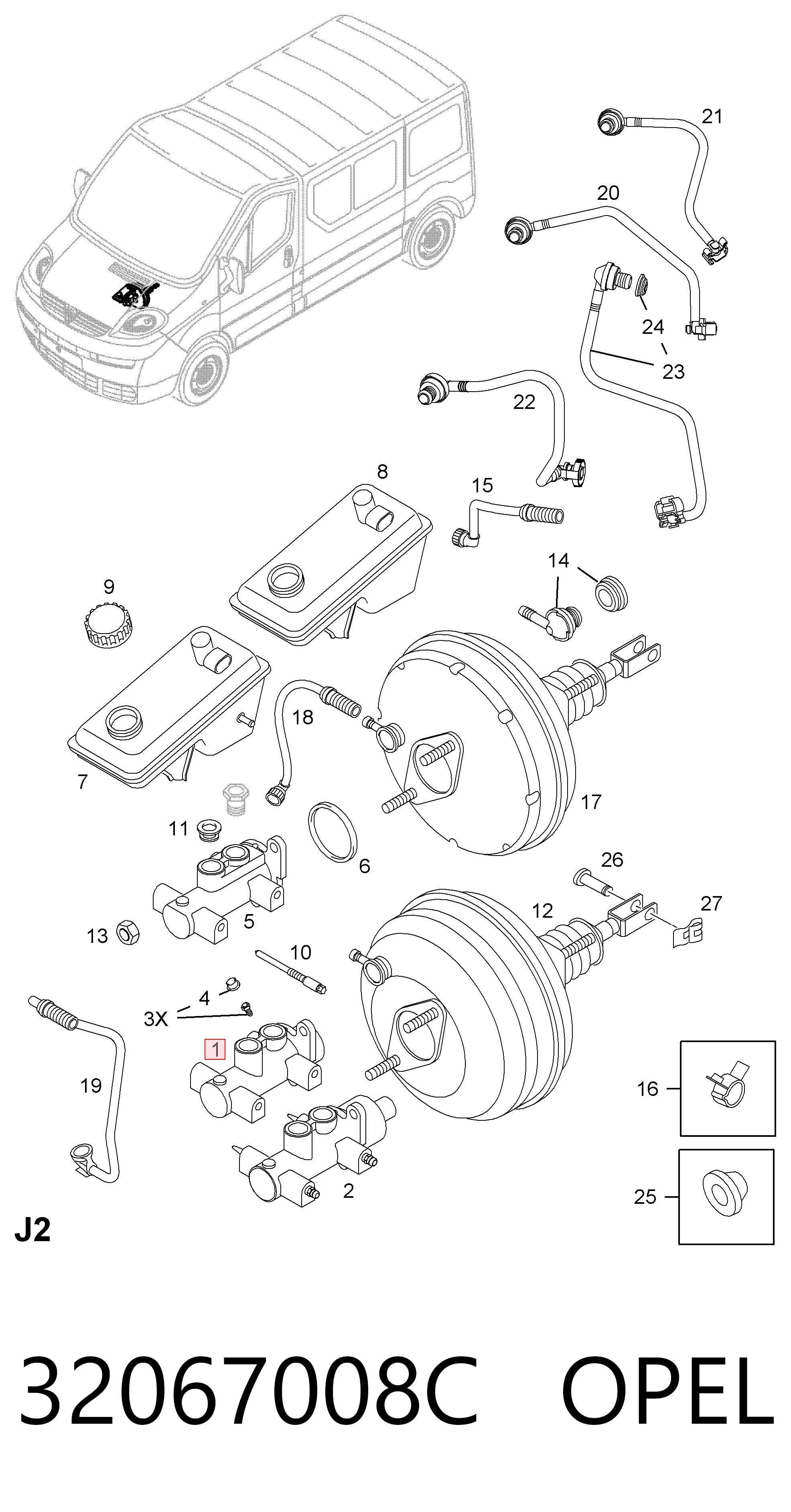 Główny cylinder hamulców Opel Vivaro A awangarda (F7) (2001 - 2014) cena, od 42,64 USD