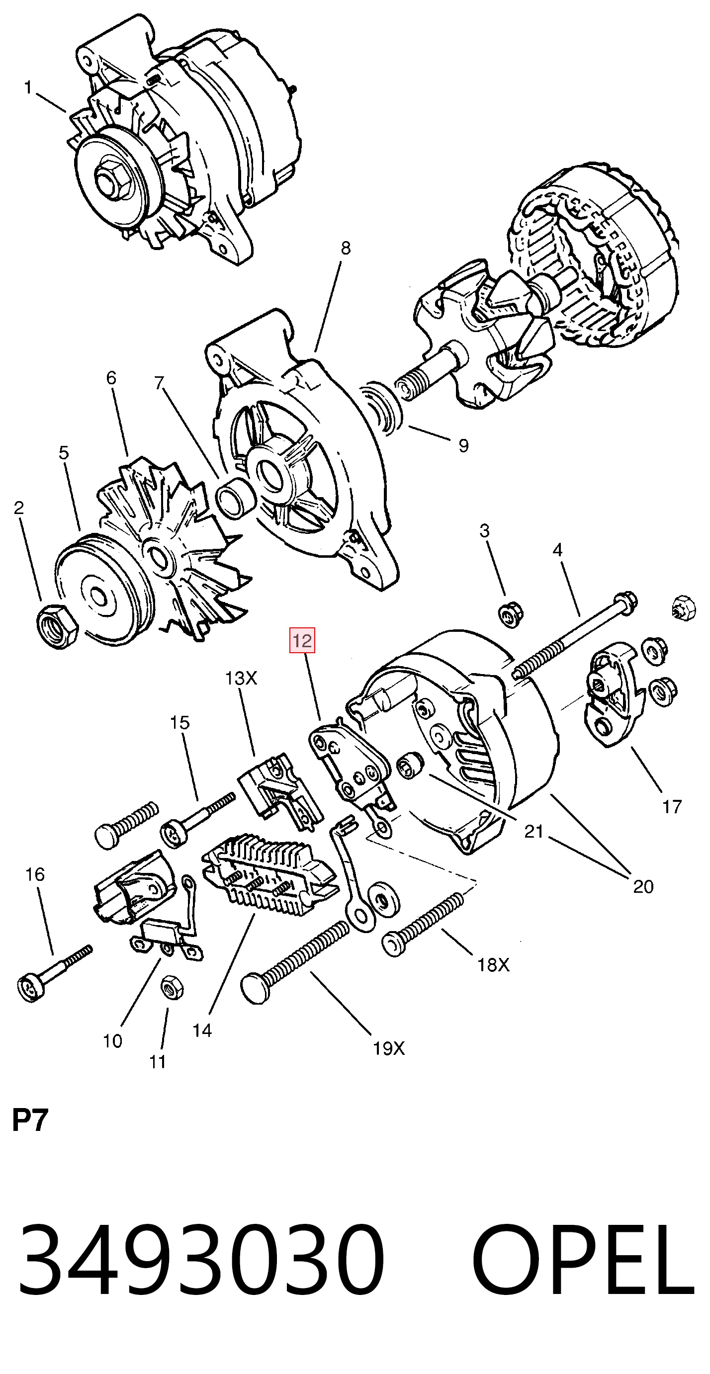 Regulator alternatora (przekaźnik ładowania) General Motors 03493030