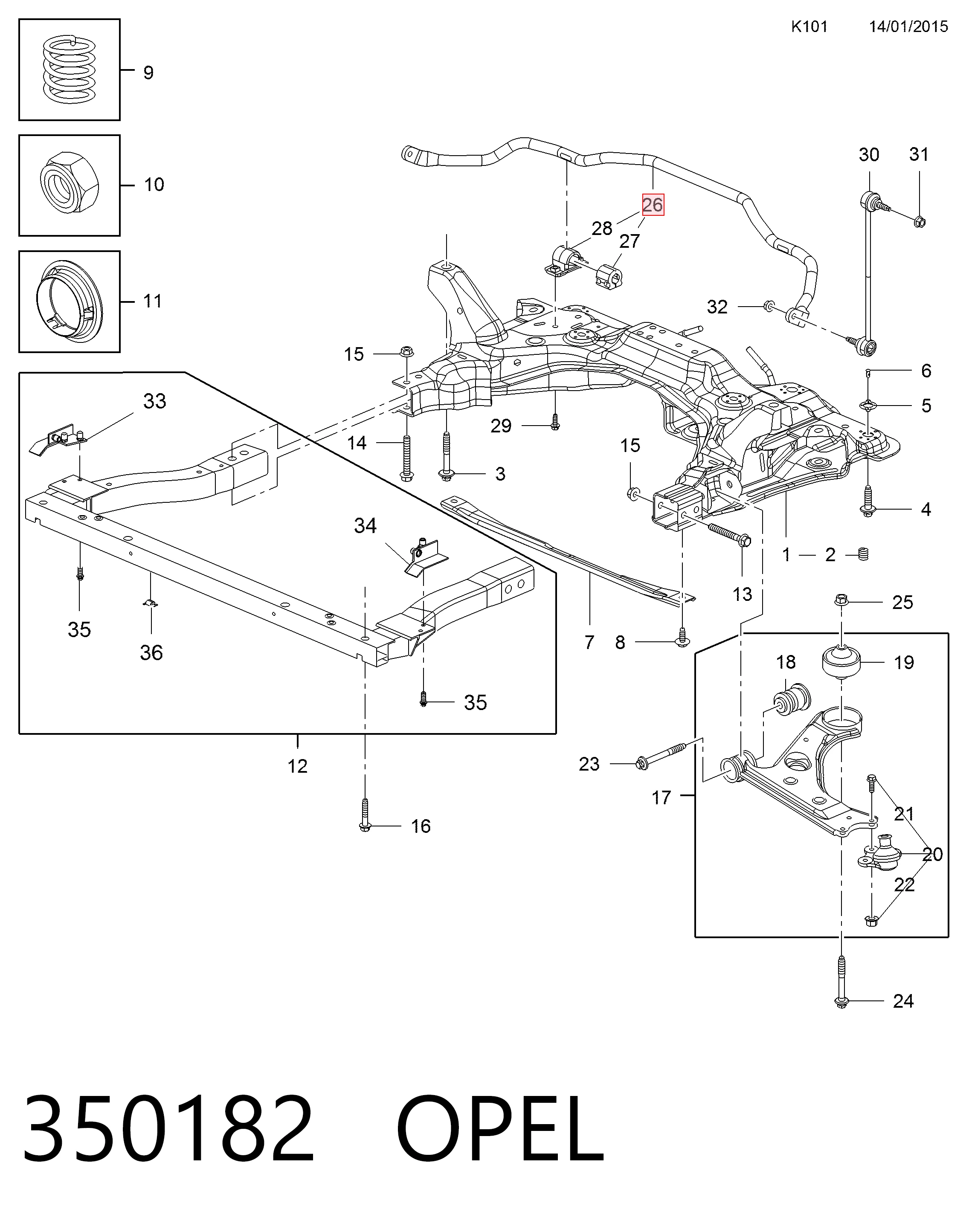 Stabilizator przedni General Motors 13343140 cena, od 95,64 USD