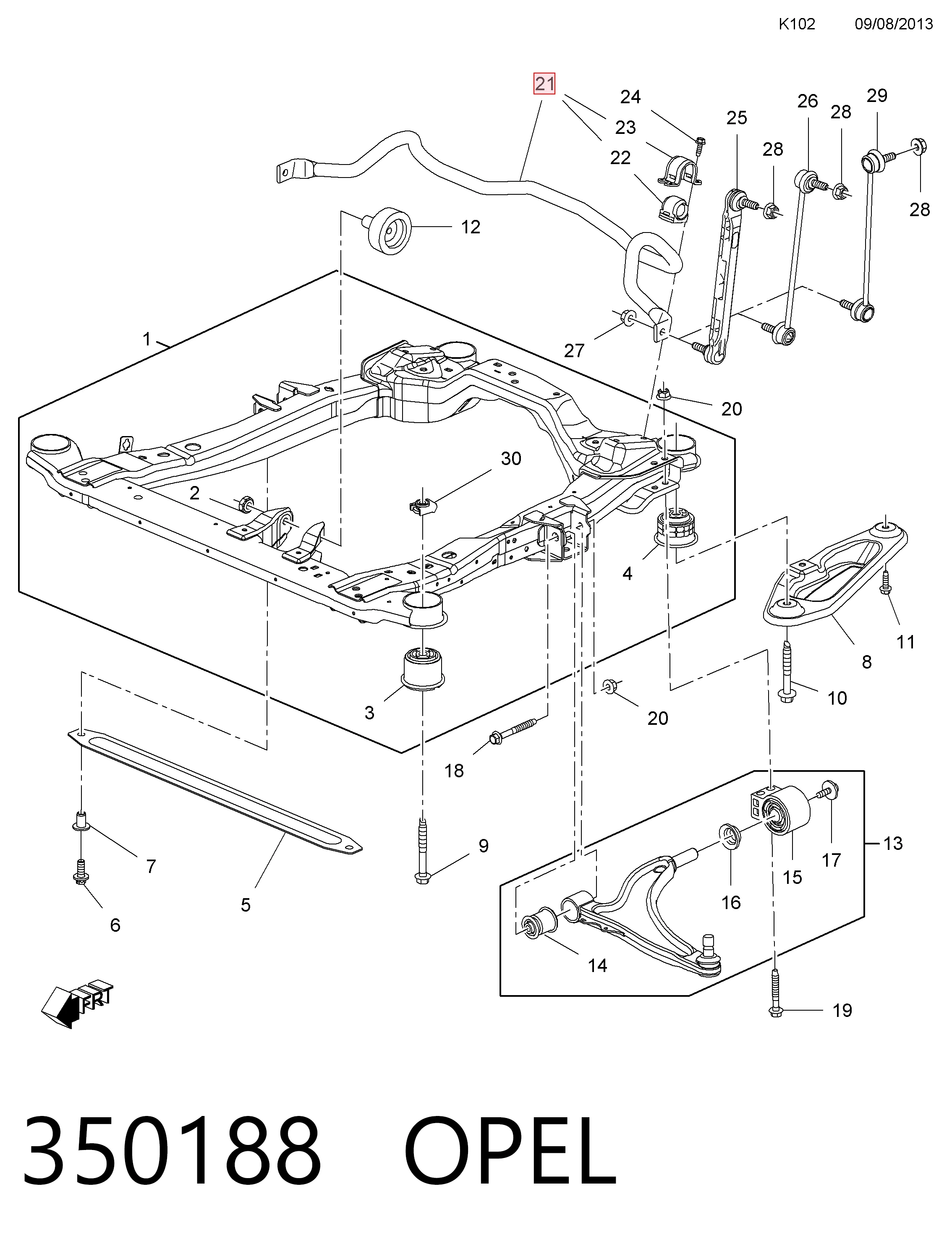 Stabilizator przedni do Opel Insignia A G09