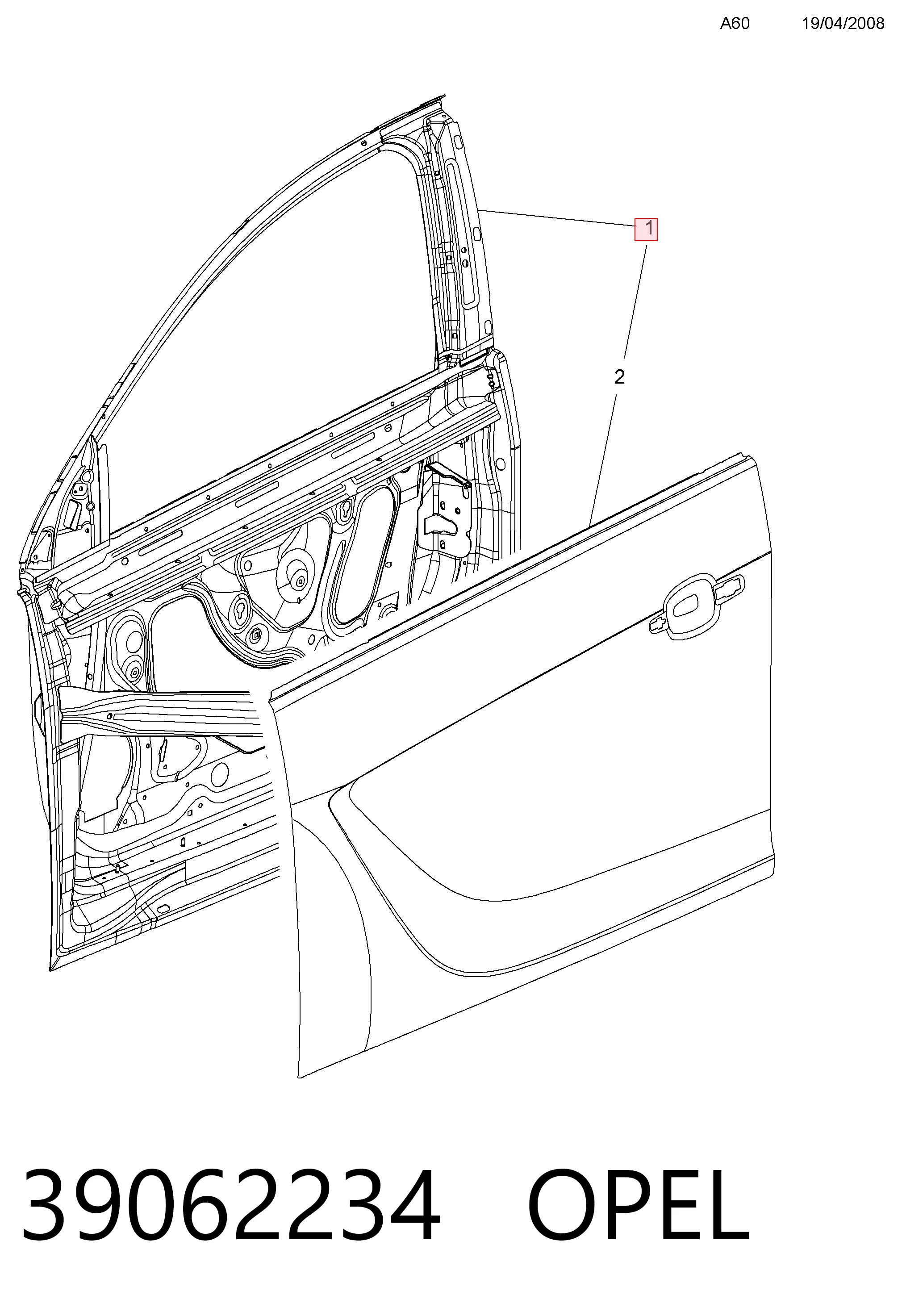 Drzwi przednie prawe Opel Insignia A