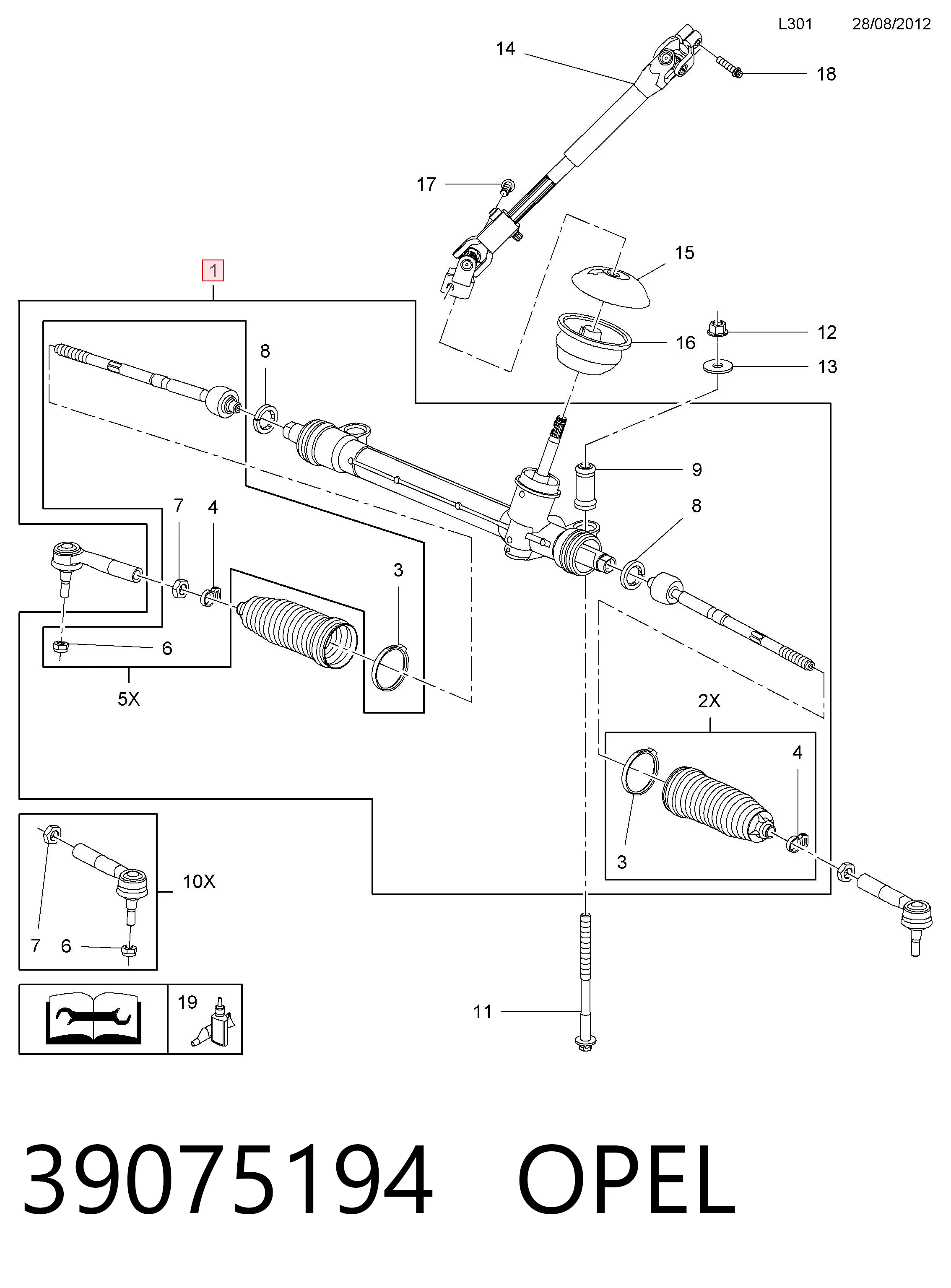  Listwa kierownicza (maglownica) Opel Corsa 