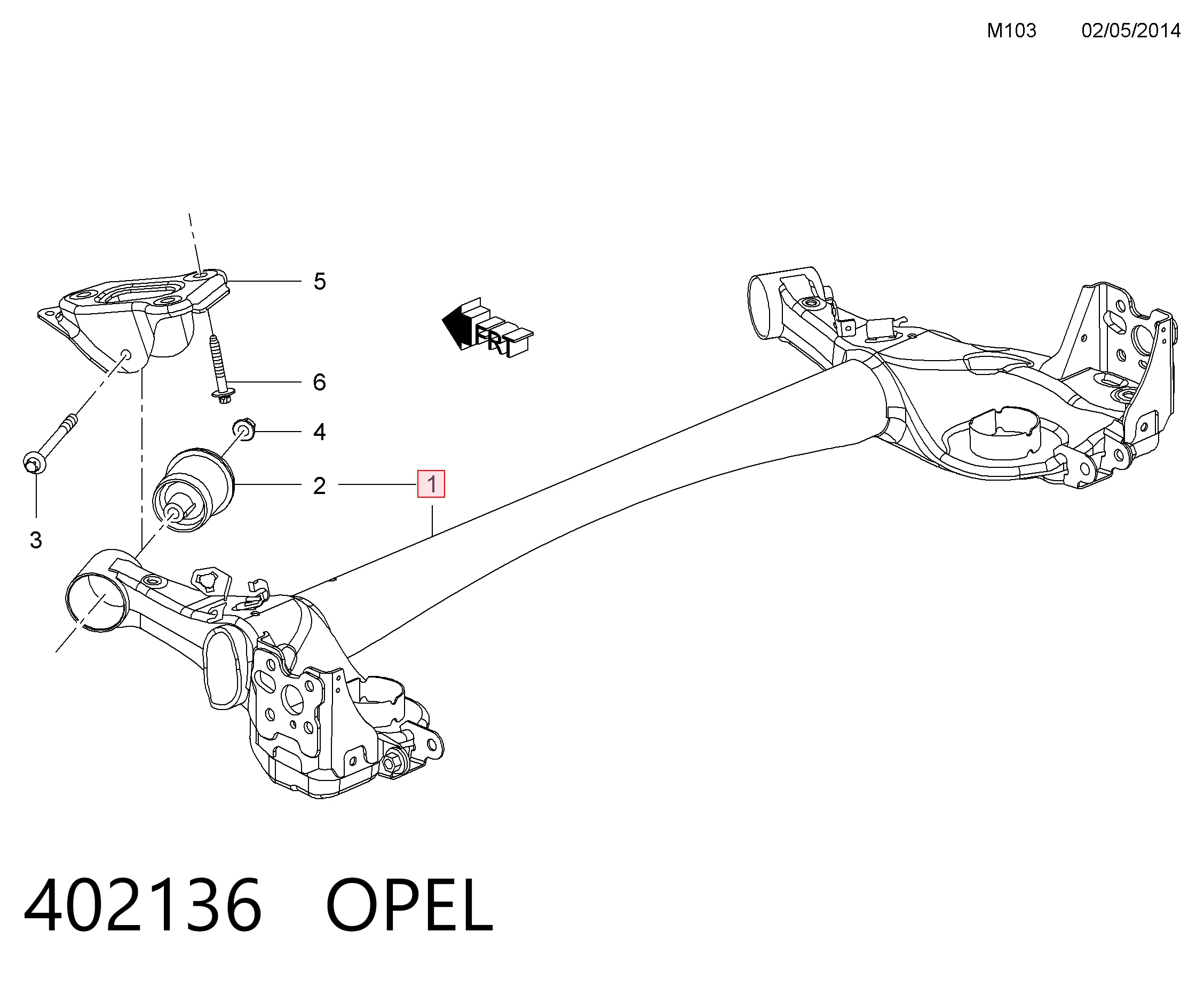 Do koszyka Korpus osi tylnej Opel Corsa E X15
