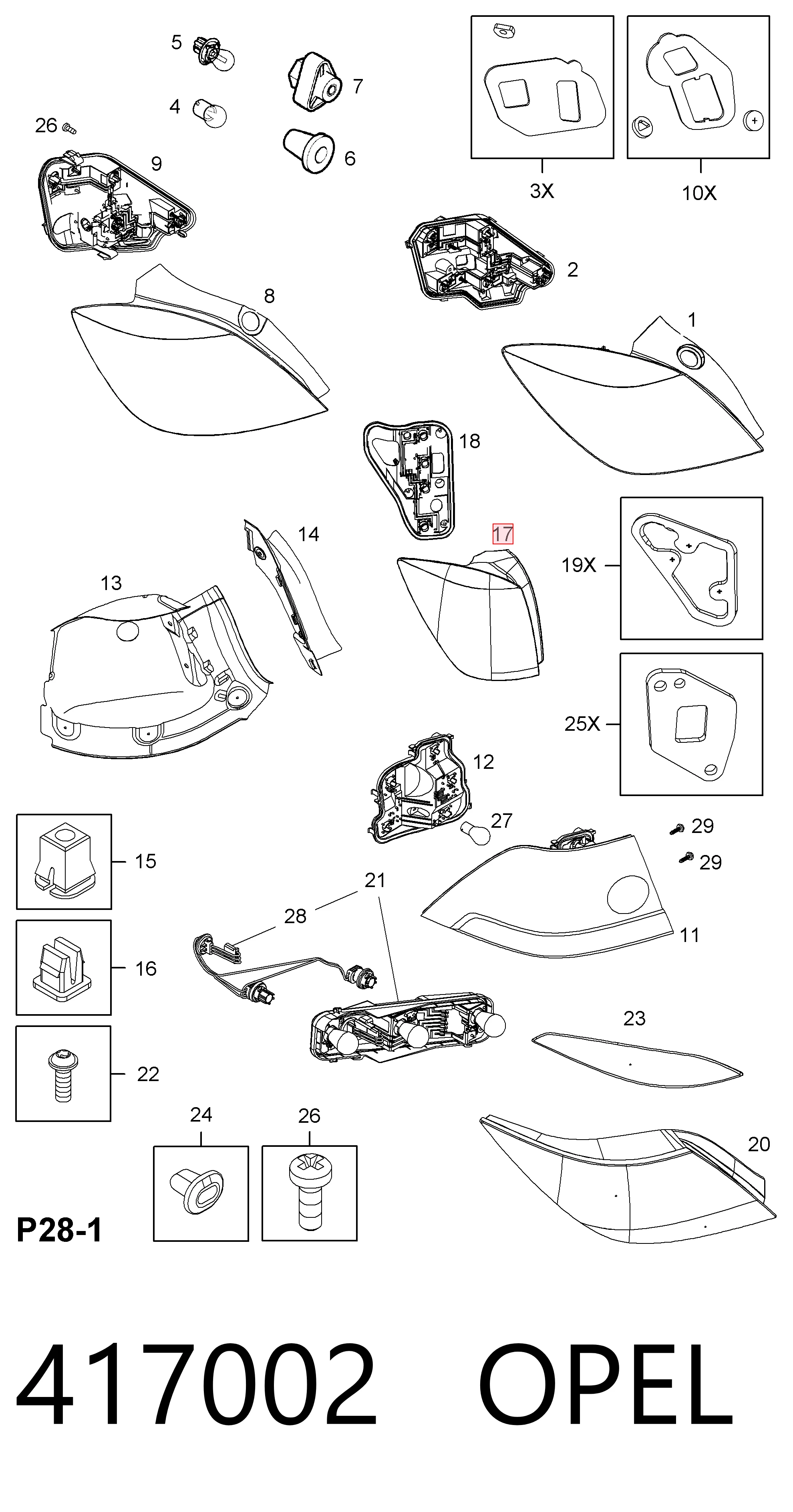 Do koszyka Lampa zespolona tylna prawa Opel Astra H L35