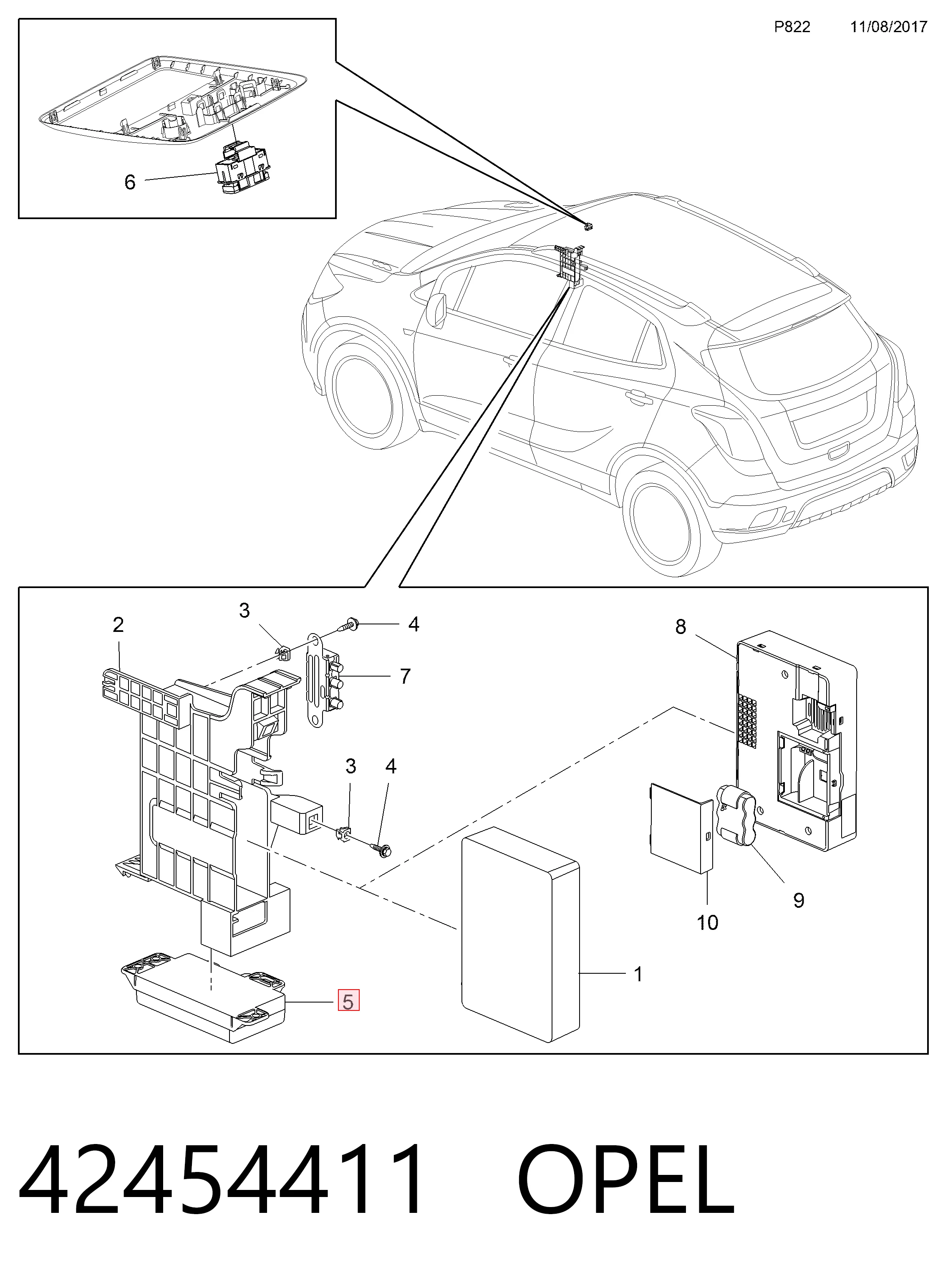 Blok komfortu do Opel Mokka I J13