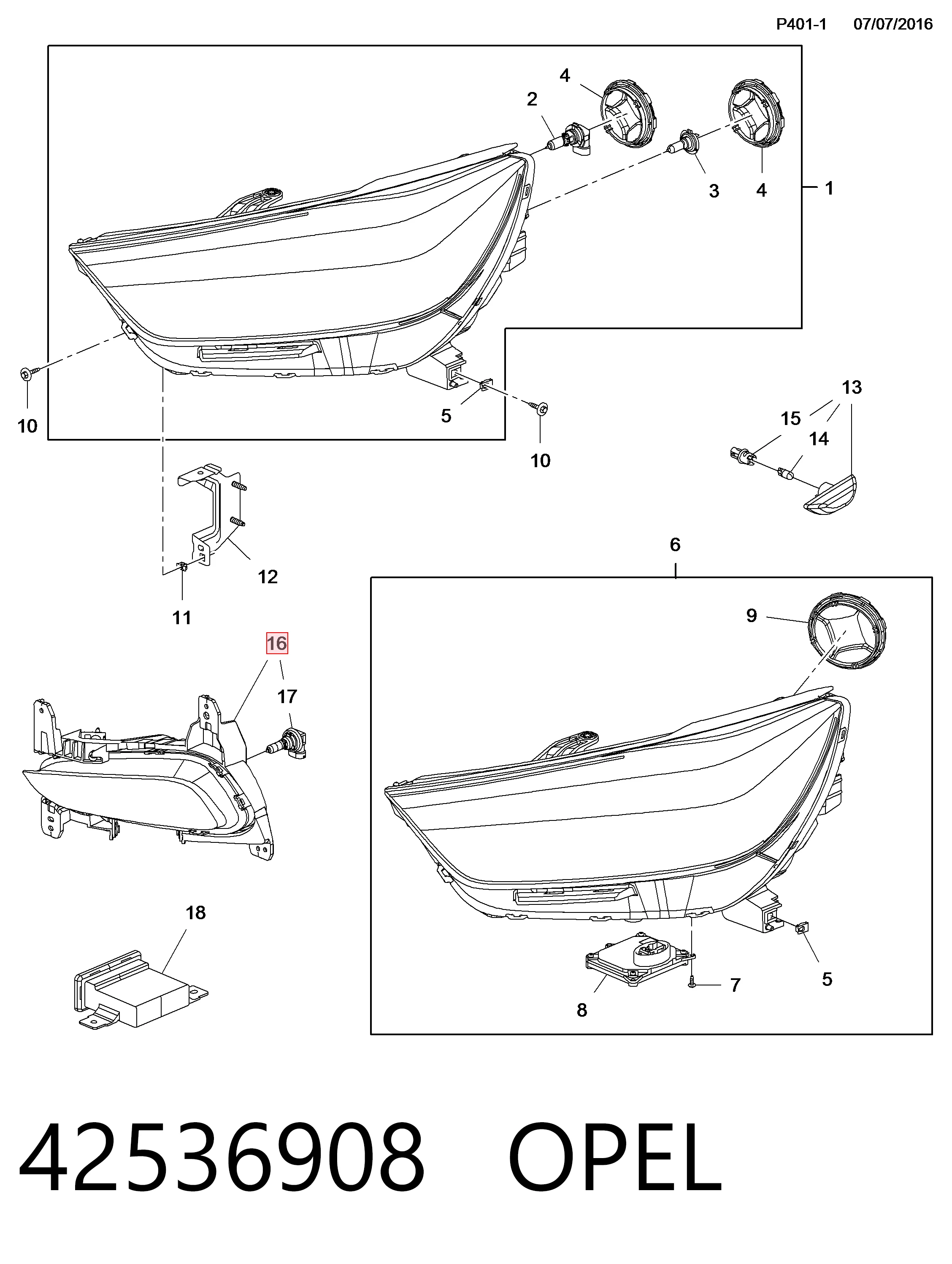  Lampa przeciwmgielna lewa Opel Mokka 1