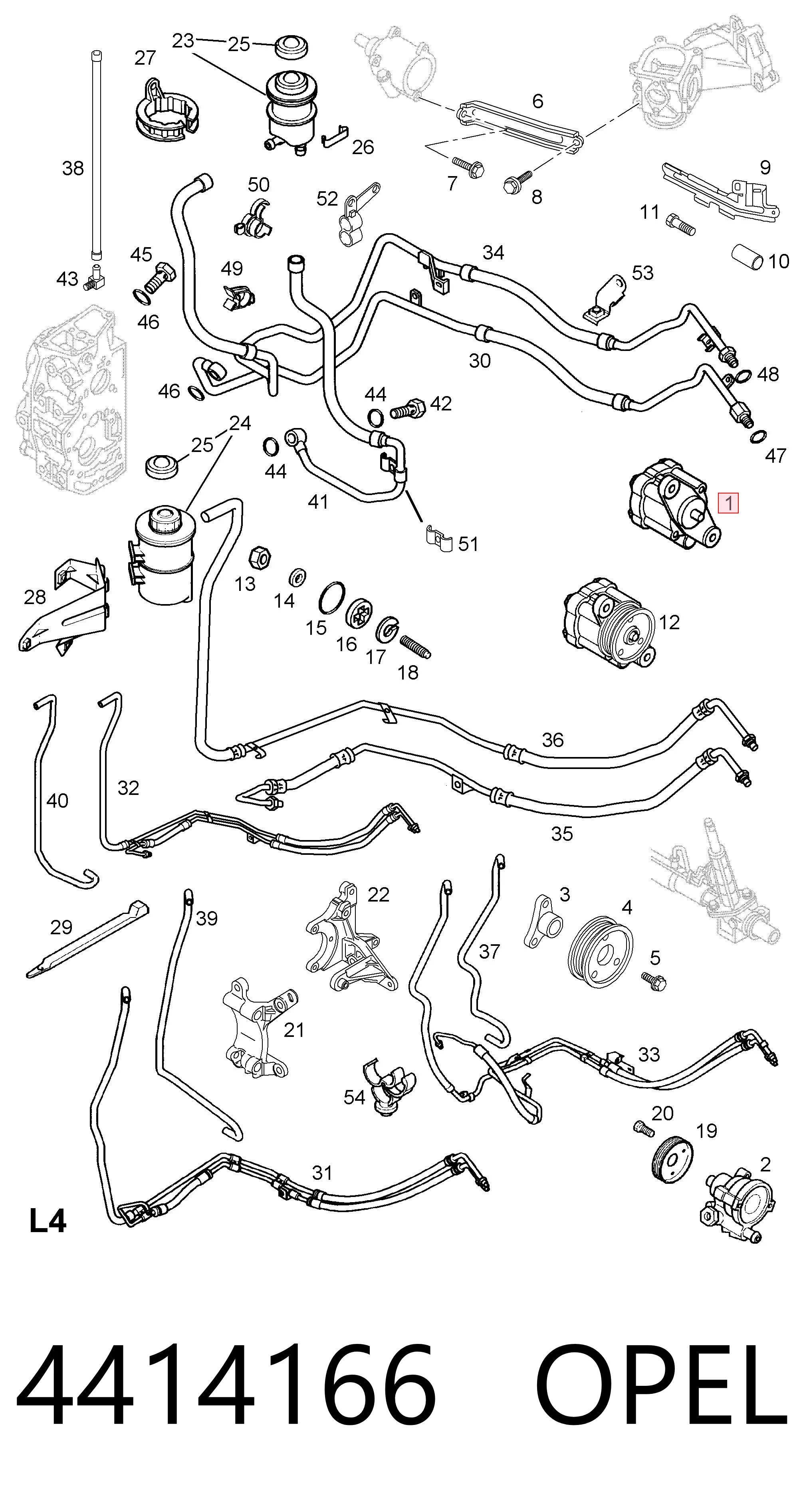 4414166 Opel Pompa wspomagania hydraulicznego kierownicy