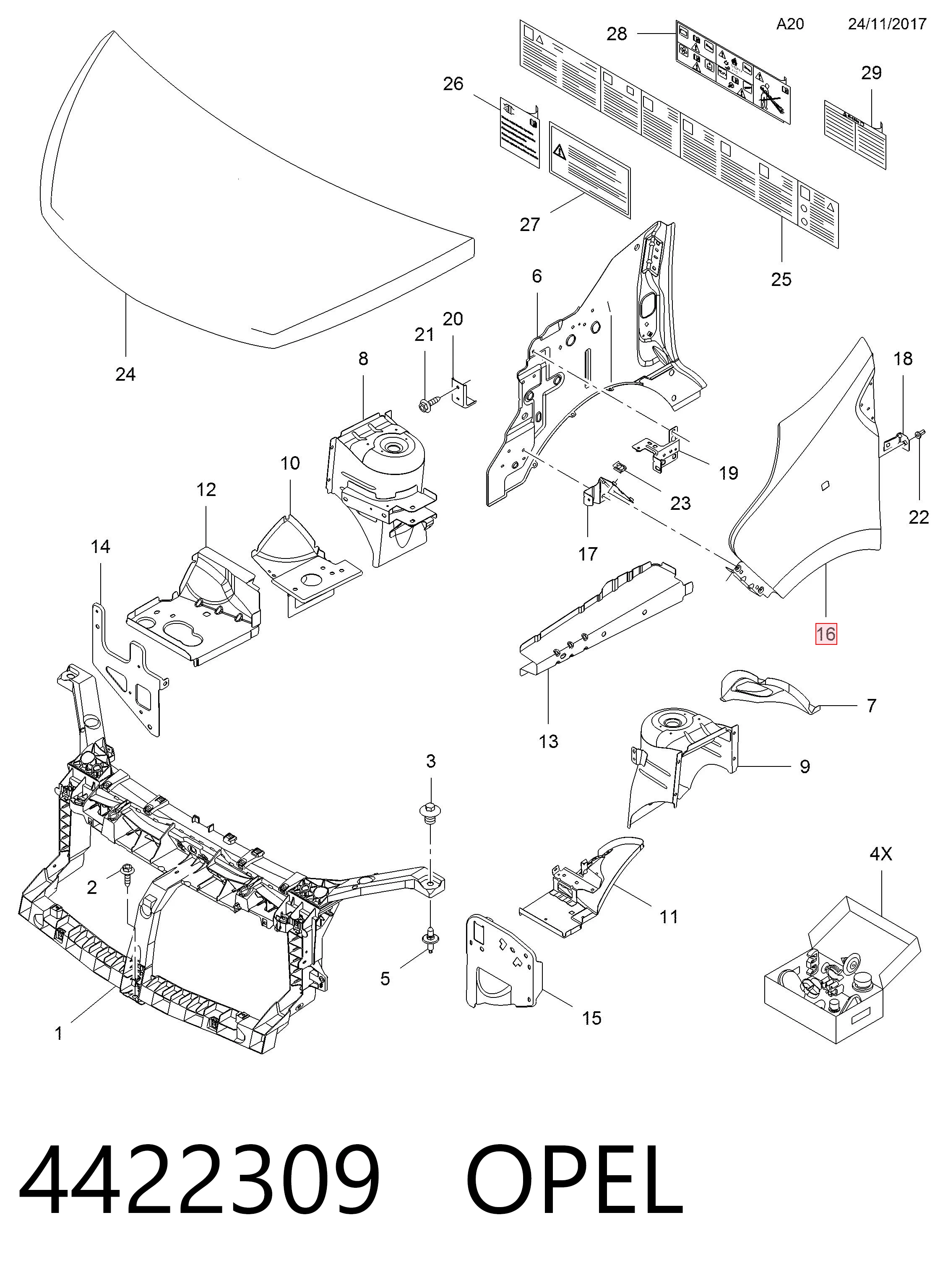 Błotnik przedni lewy do Renault Trafic III 