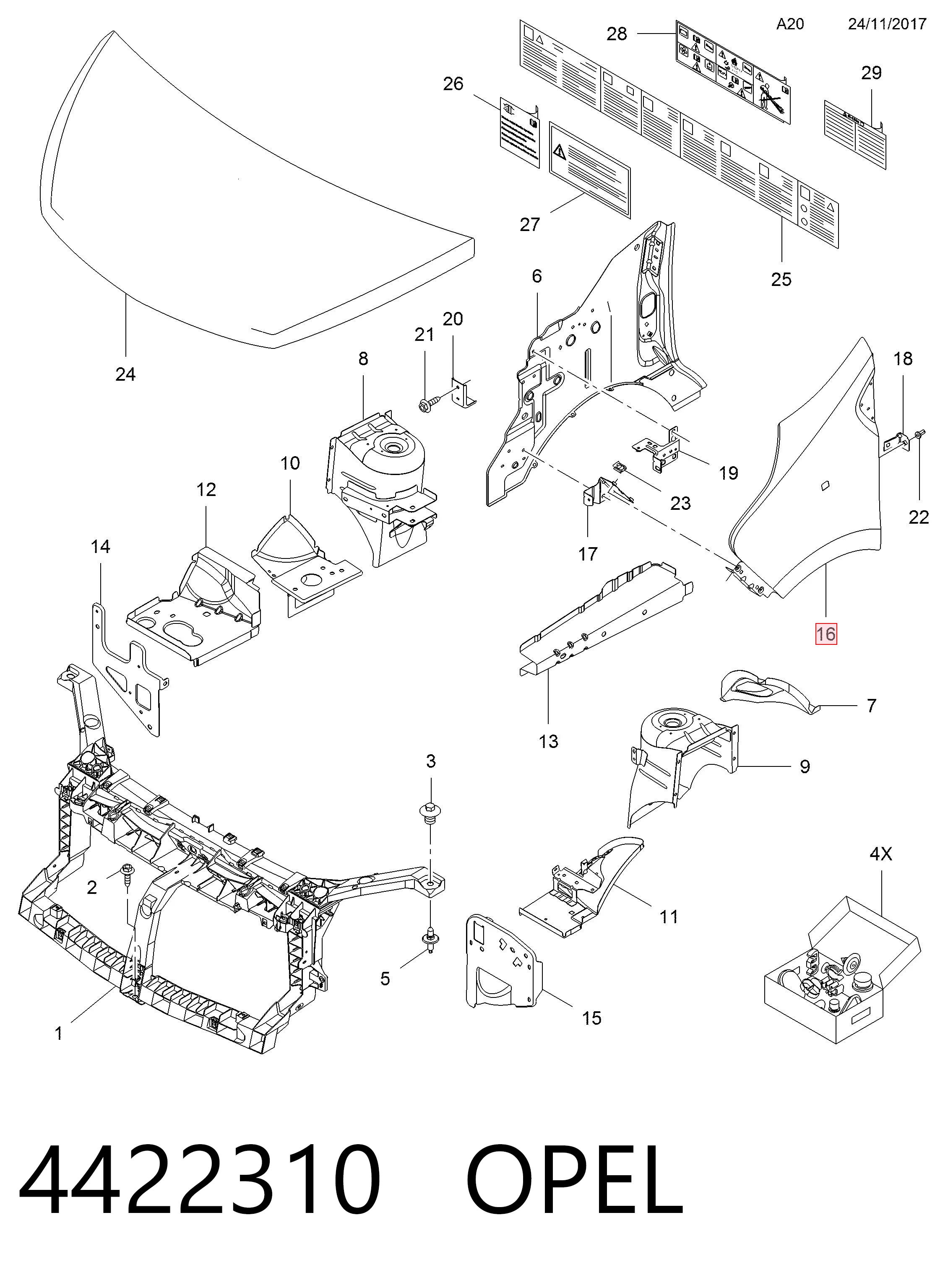 Błotnik przedni prawy do Renault Trafic III 