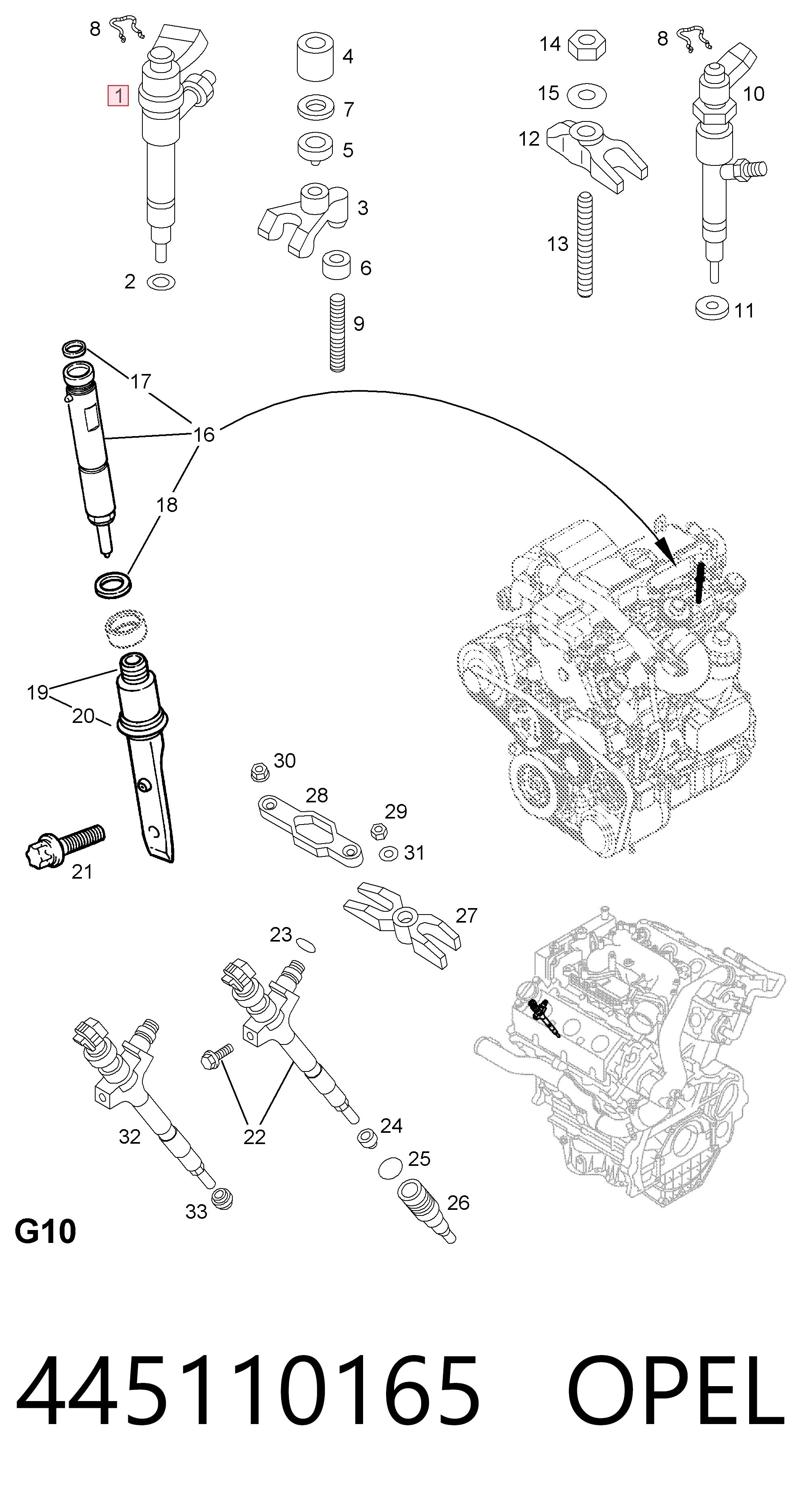 Do koszyka Wtryskiwacz paliwa Opel Zafira B A05