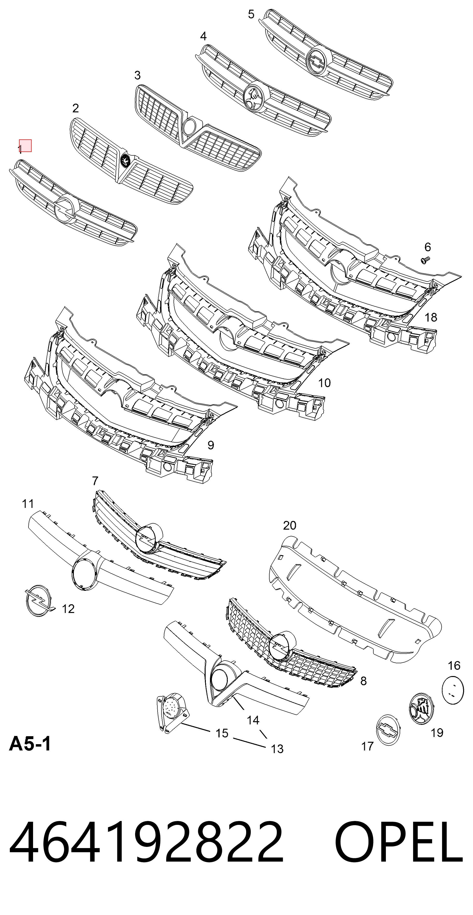 Atrapa chłodnicy do Opel Vectra C 