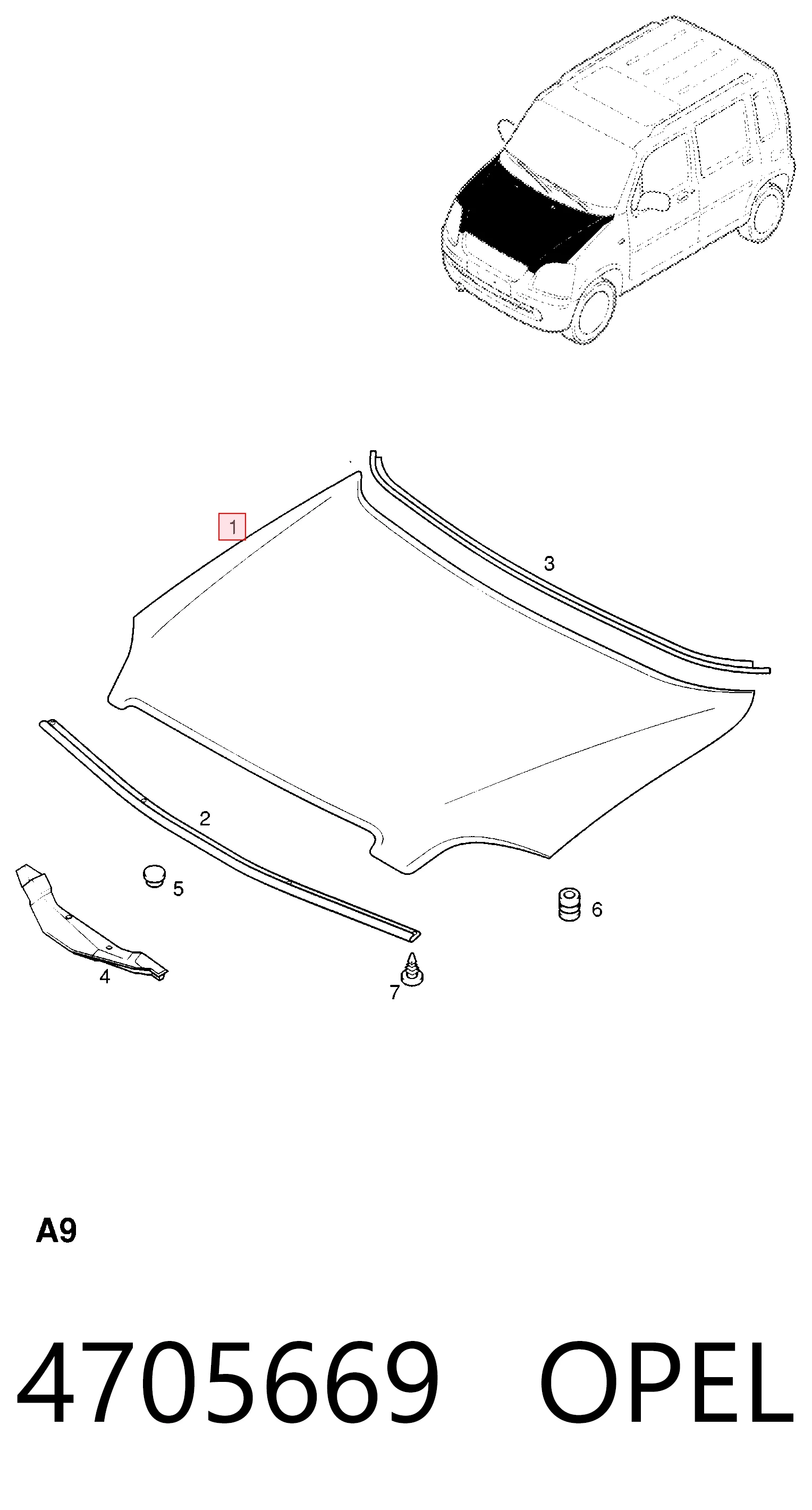 Maska silnika Opel Agila A hatchback (H00) (2000 - 2007) cena, od 179,62 USD