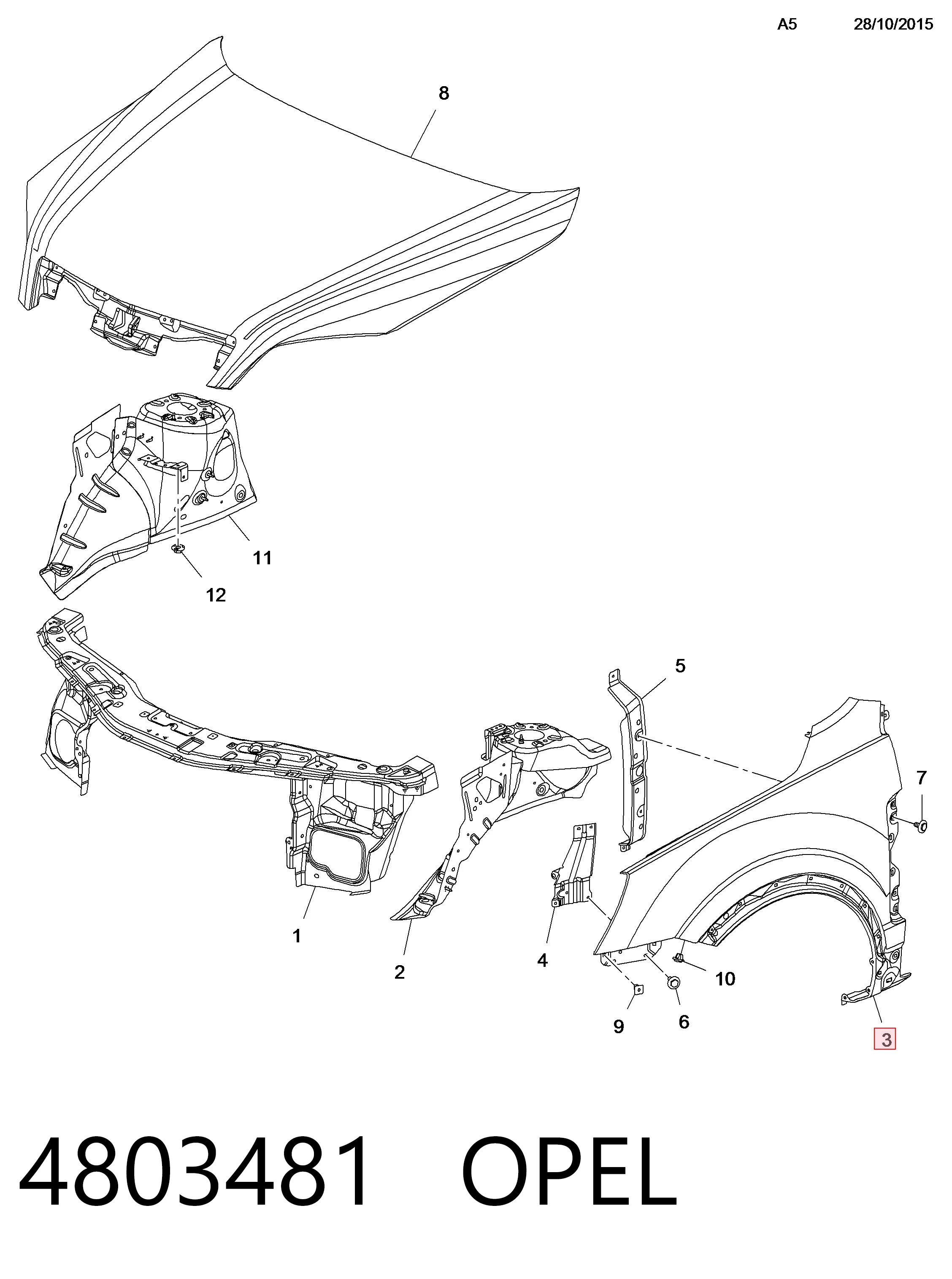 Błotnik przedni lewy Opel Antara A SUV (L07) (2006 - 2017) cena, od 156,77 USD