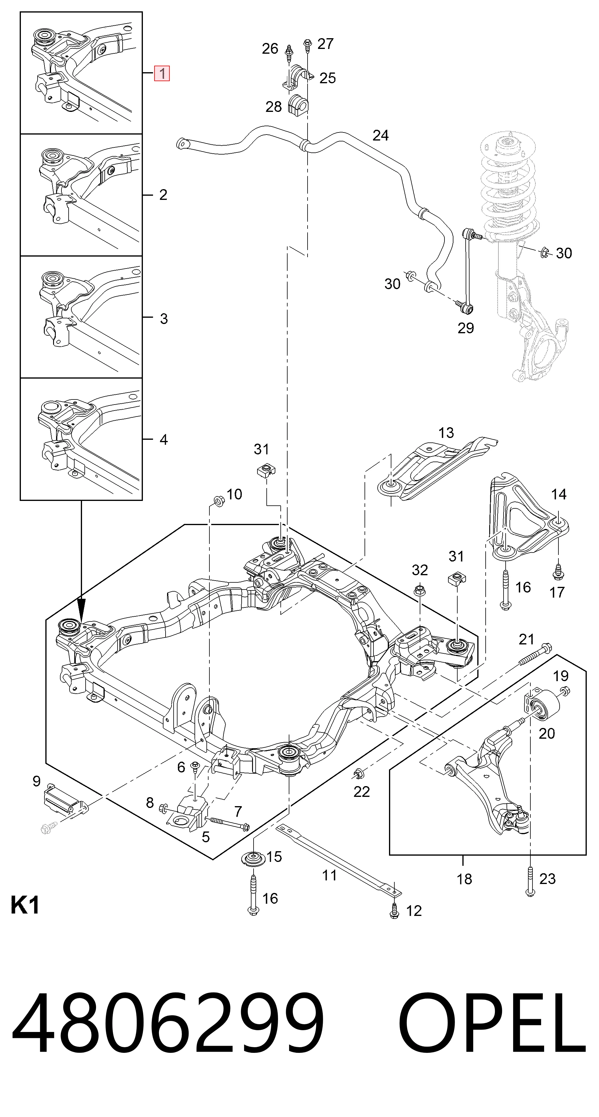 Korpus osi przedniej Chevrolet Captiva I SUV (C100) (2006 - 2010) cena, od 306,27 USD