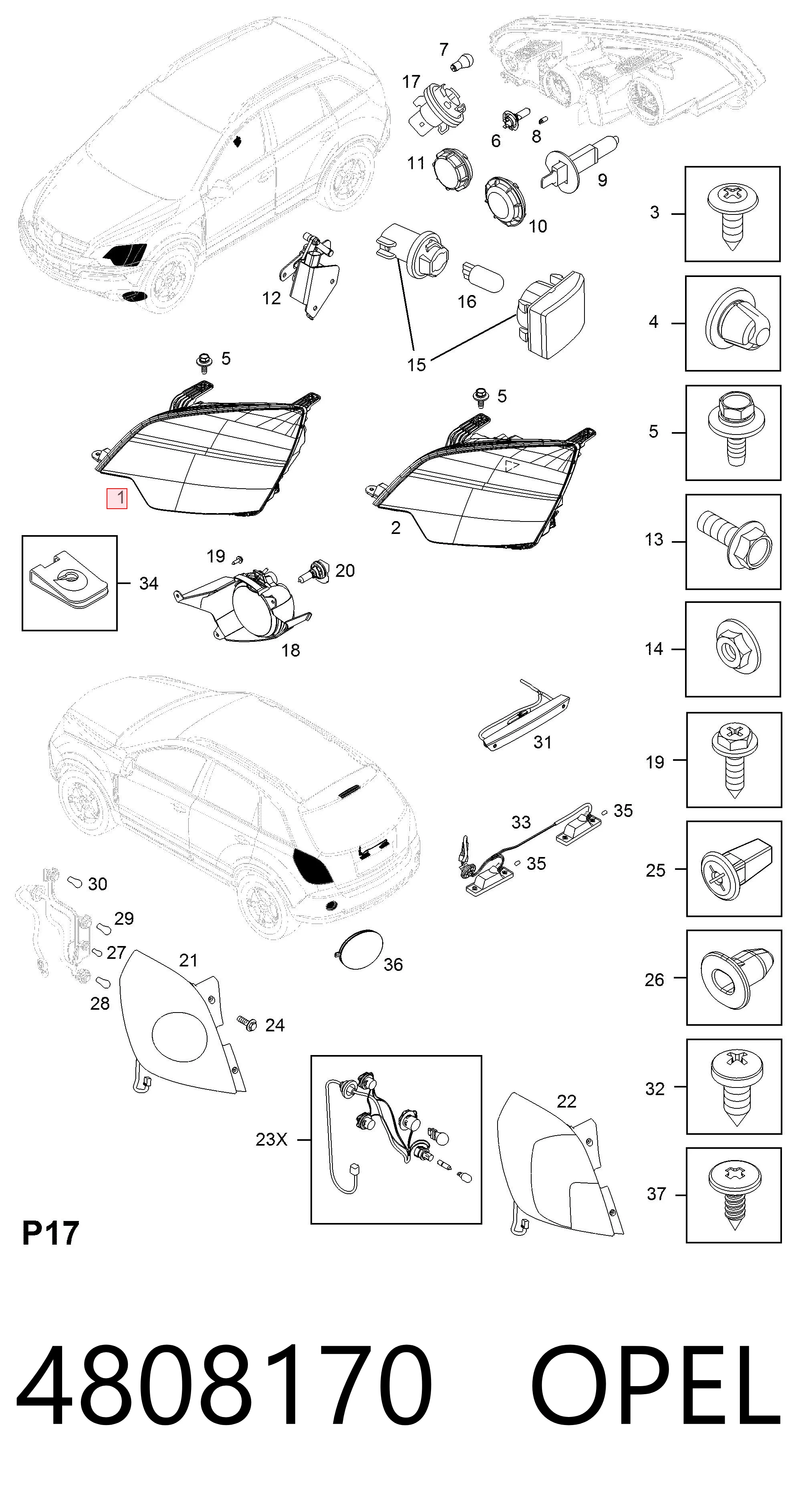 Reflektor prawy Opel Antara A SUV (L07) (2006 - 2017) cena, od 210,08 USD
