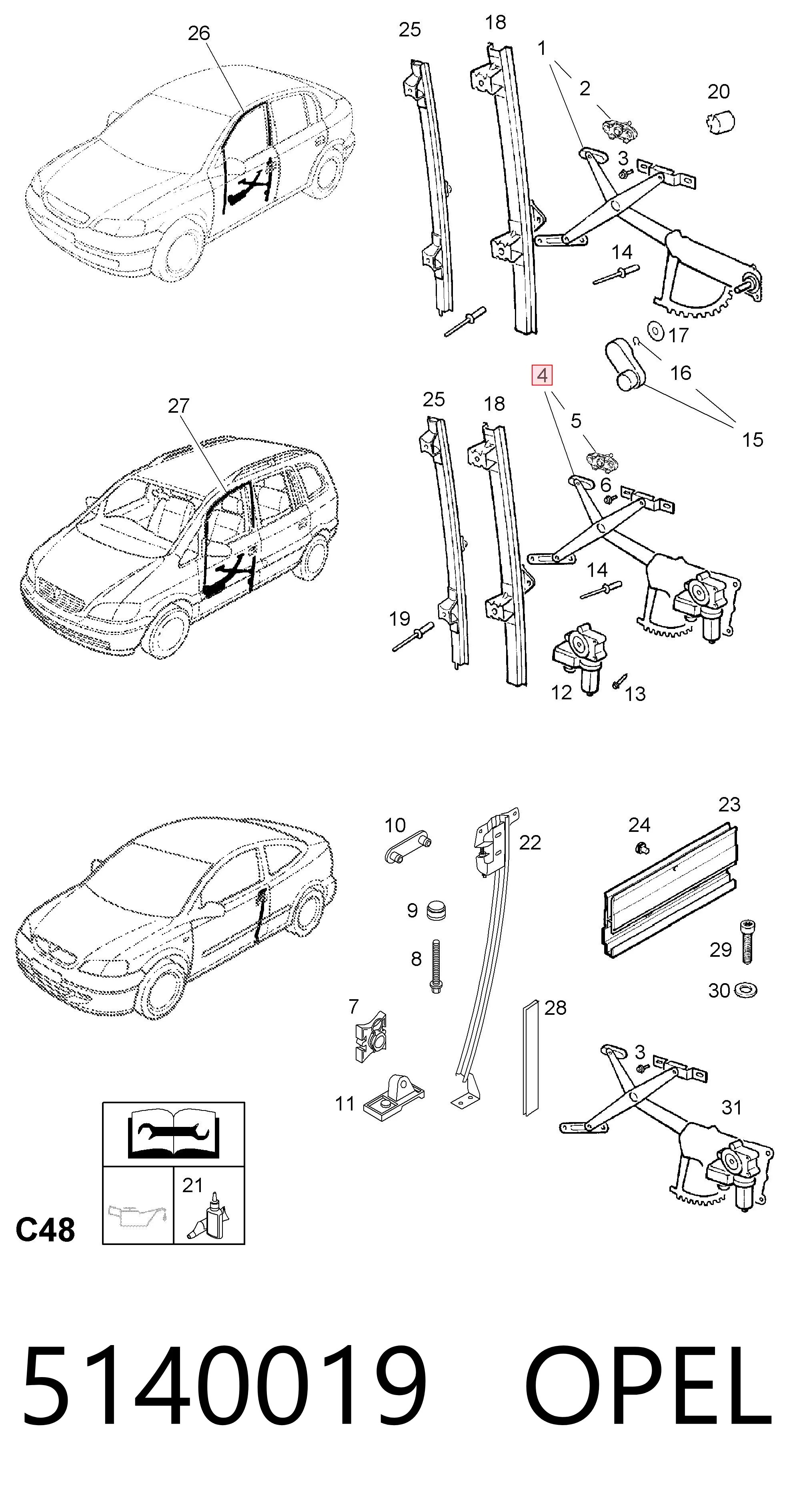  Mechanizm podnoszenia szyby drzwi przednich lewych Opel Zafira 