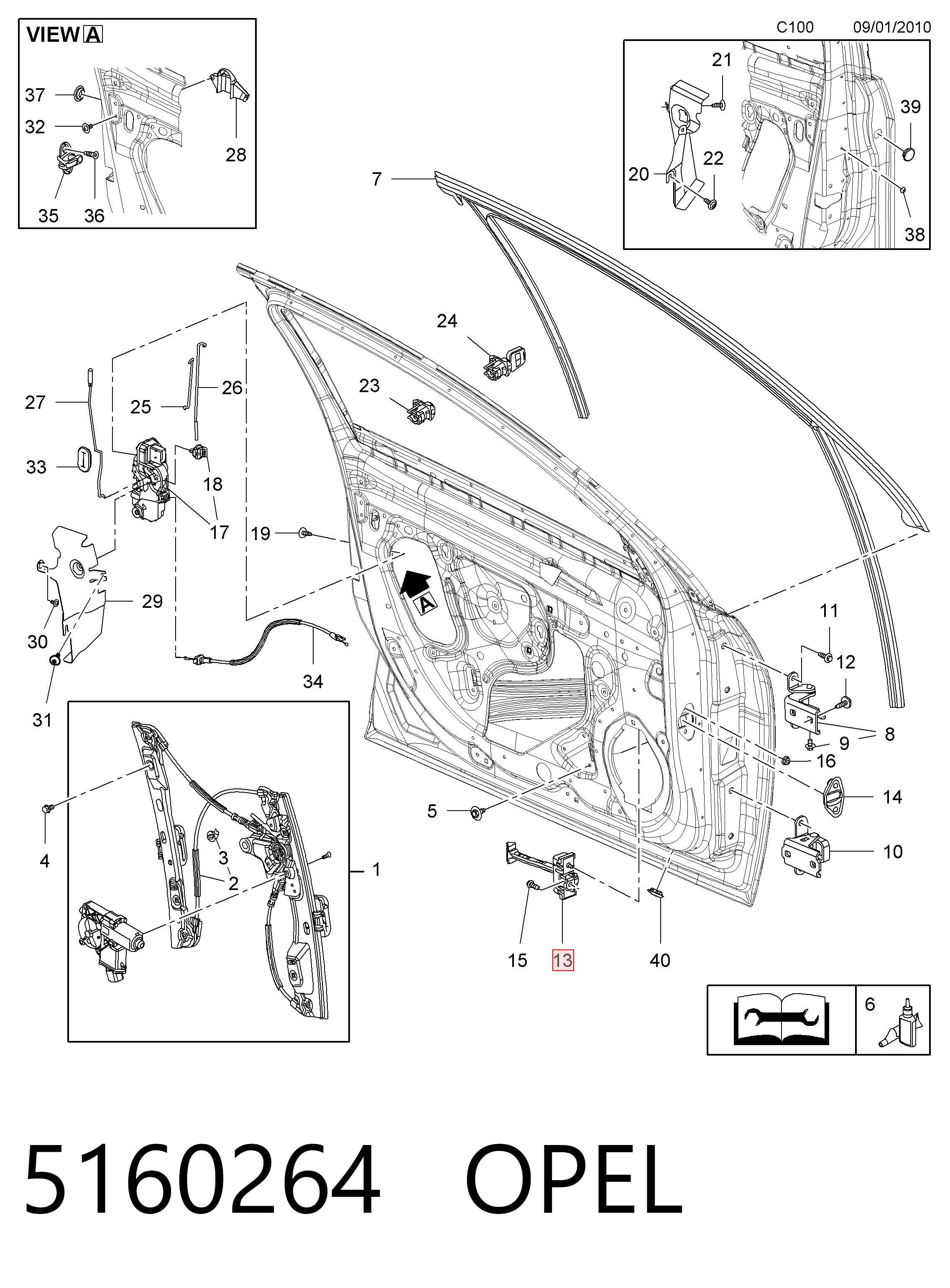 5160264 Opel Ogranicznik drzwi przedni