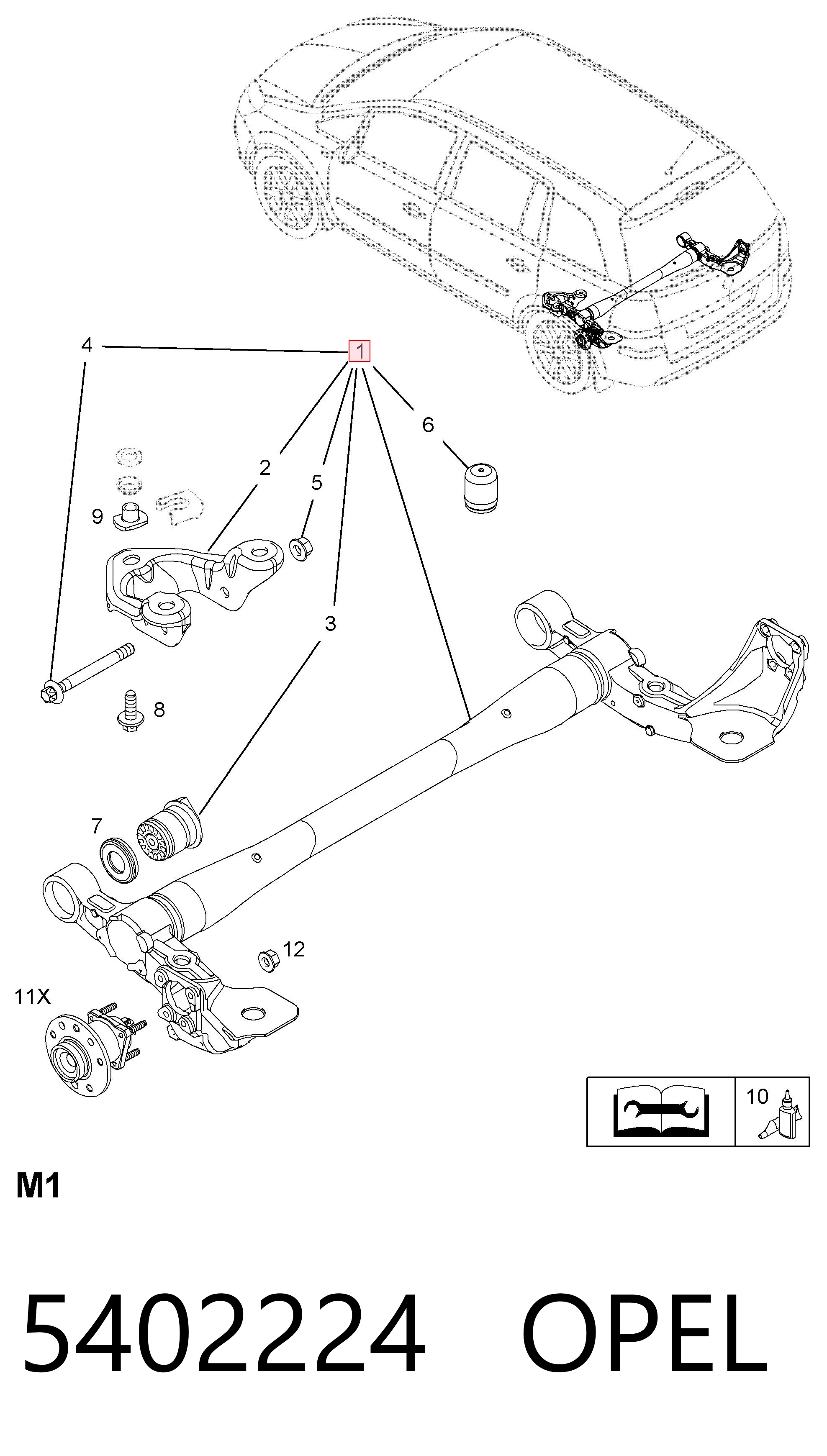 Korpus osi tylnej do Opel Zafira B A05