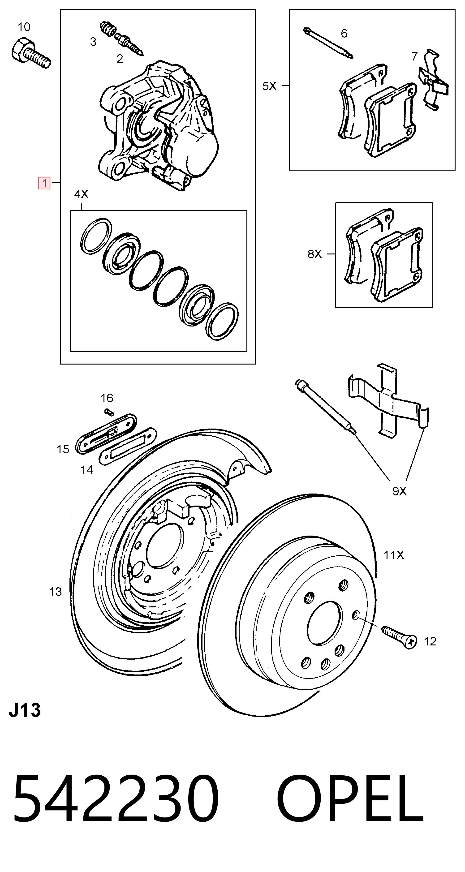 Zacisk hamulcowy tylny prawy do Opel Astra F 51, 52, F35, M35