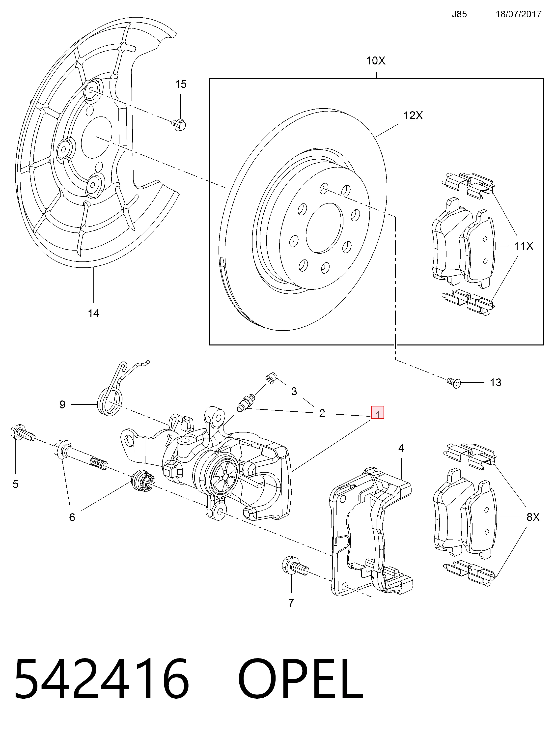 Zacisk hamulcowy tylny lewy Opel Corsa E hatchback (X15) (2014 - 2026) cena, od 66,28 USD