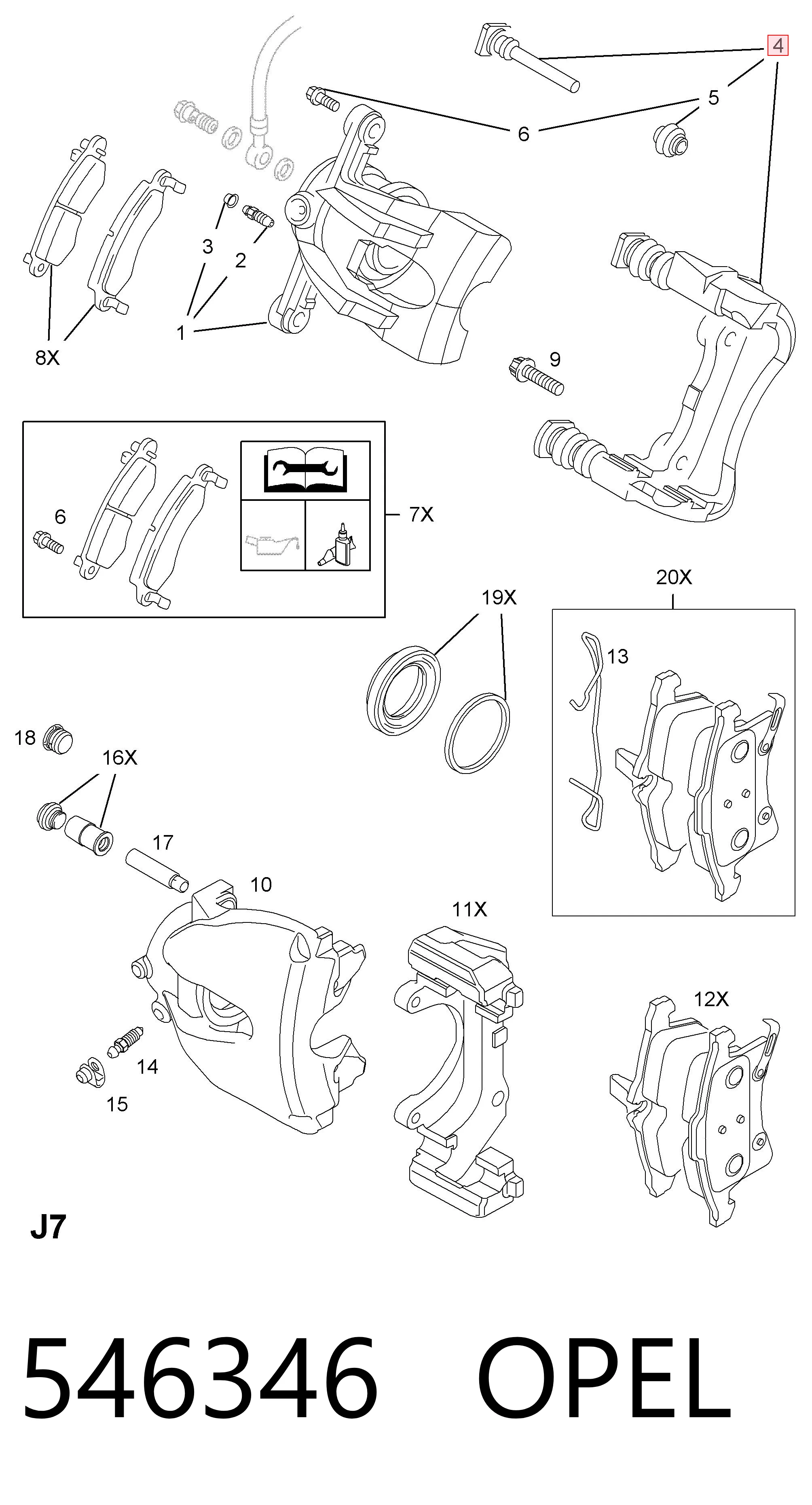546445 General Motors Jarzmo zacisku hamulcowego przedniego
