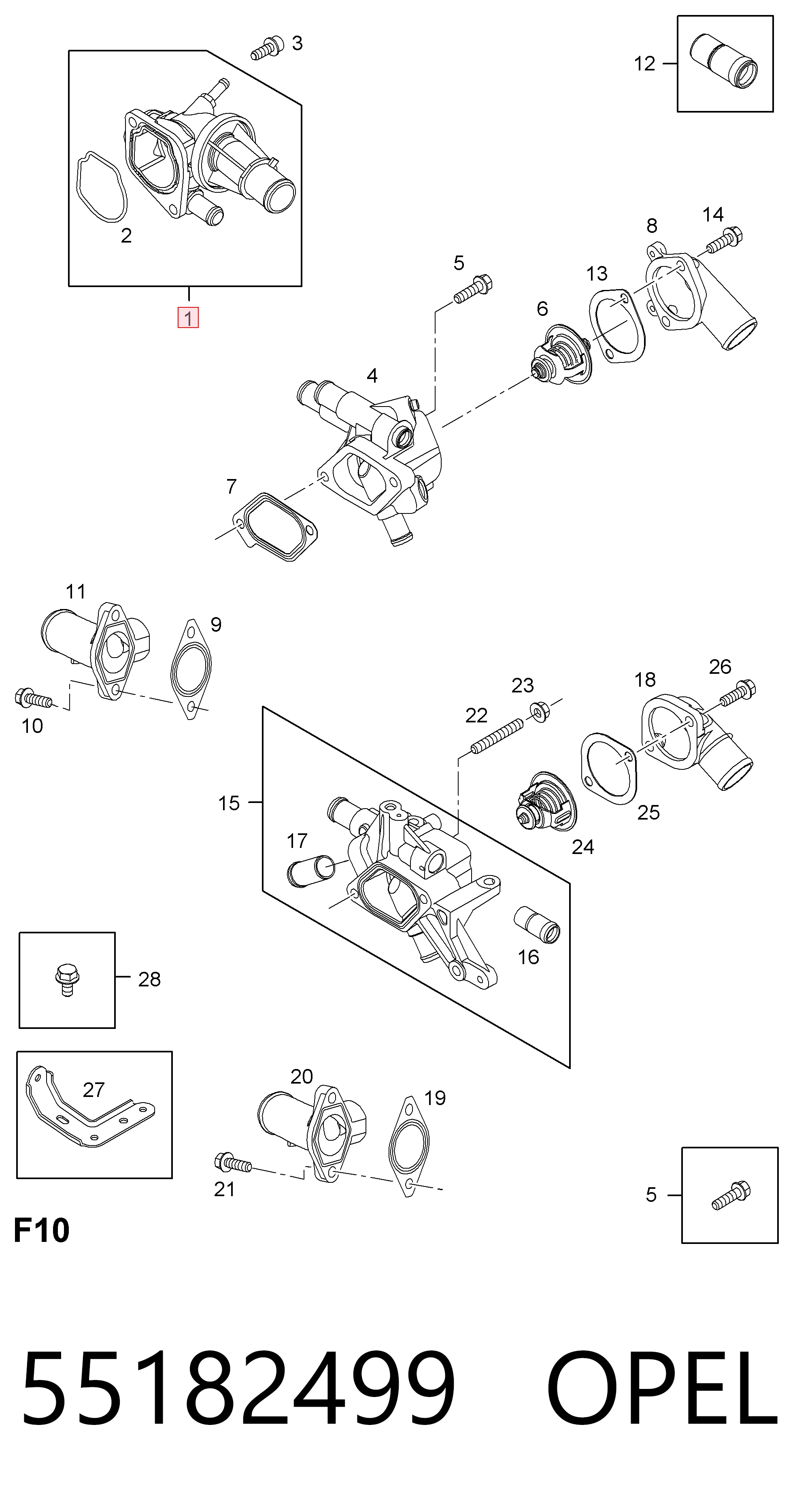 55182499 Opel Termostat