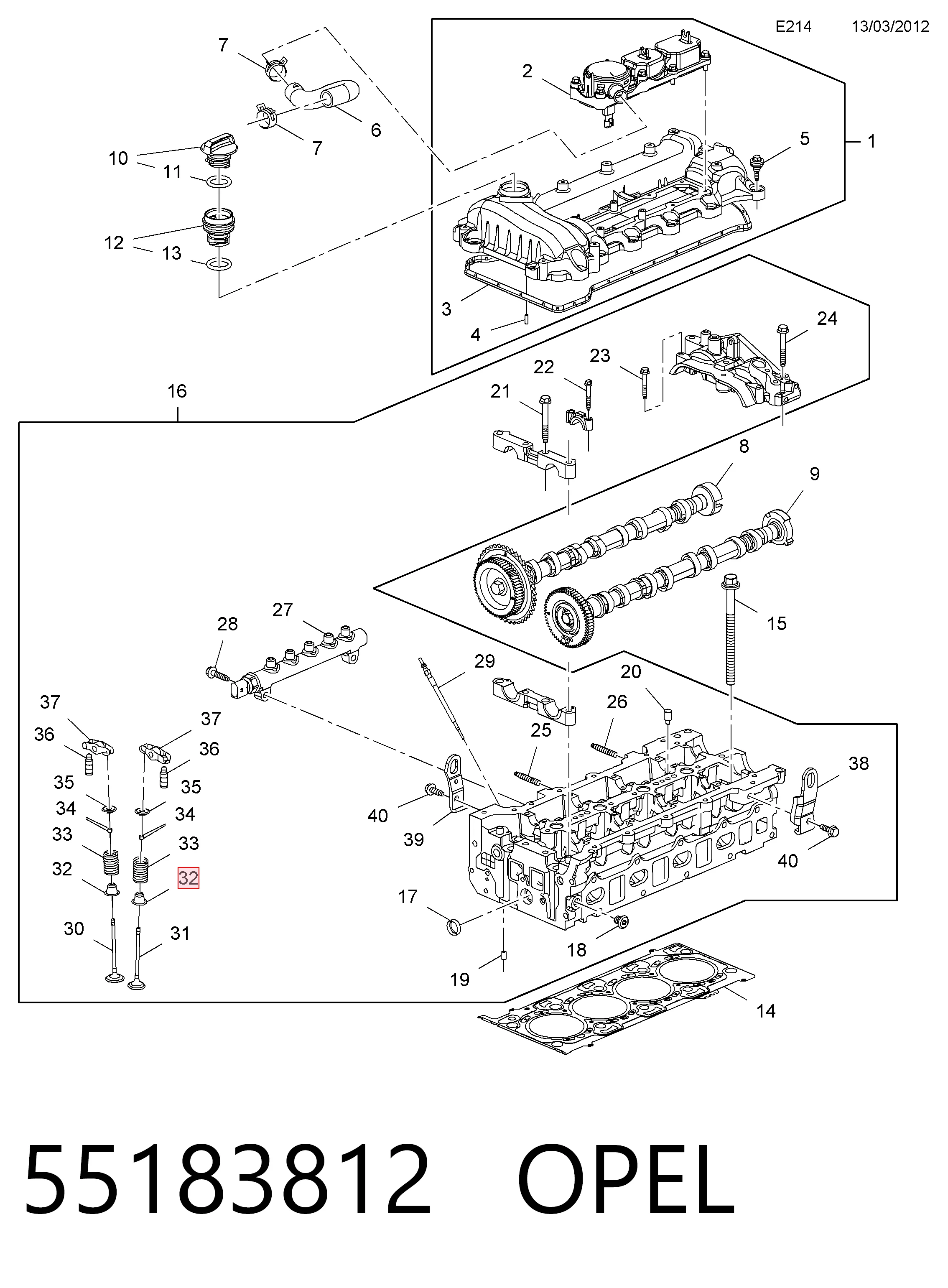 Uszczelniacz zaworu dolotowego/wylotowego do Alfa Romeo 147  937