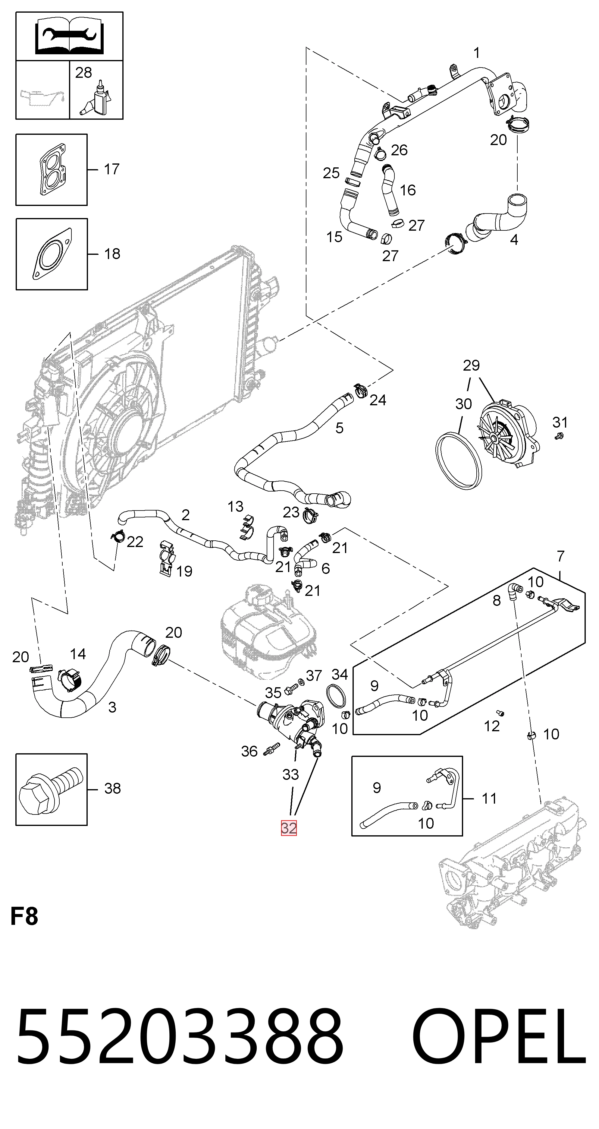 55203388 Opel Termostat