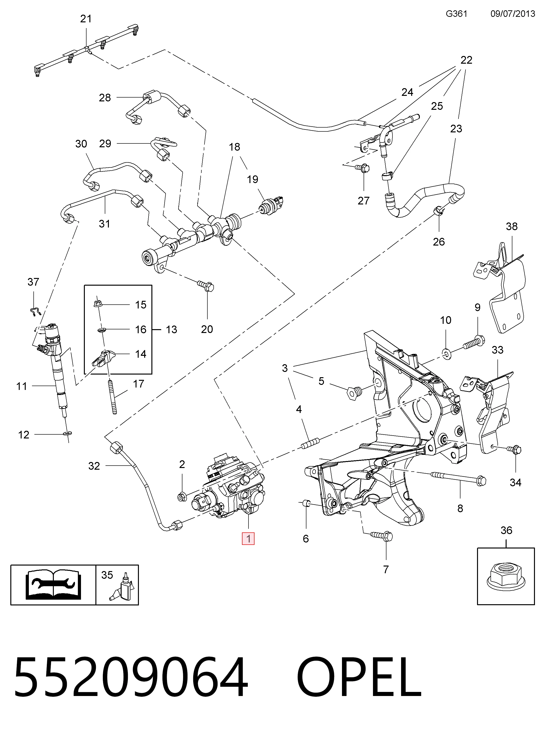 Pompa wtryskowa wysokiego ciśnienia do Opel Zafira C P12