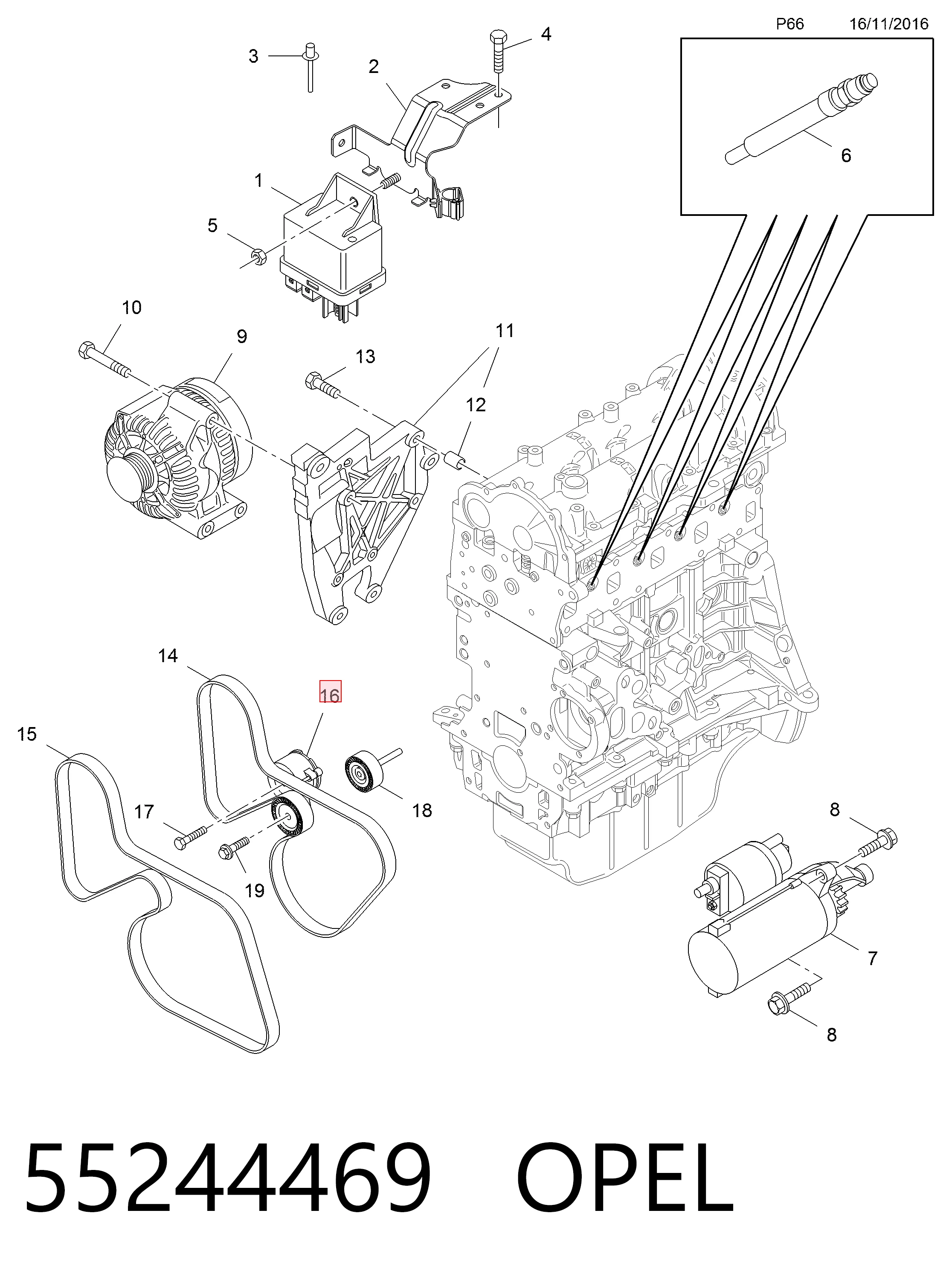 Napinacz paska napędowego do Fiat Doblo II 263