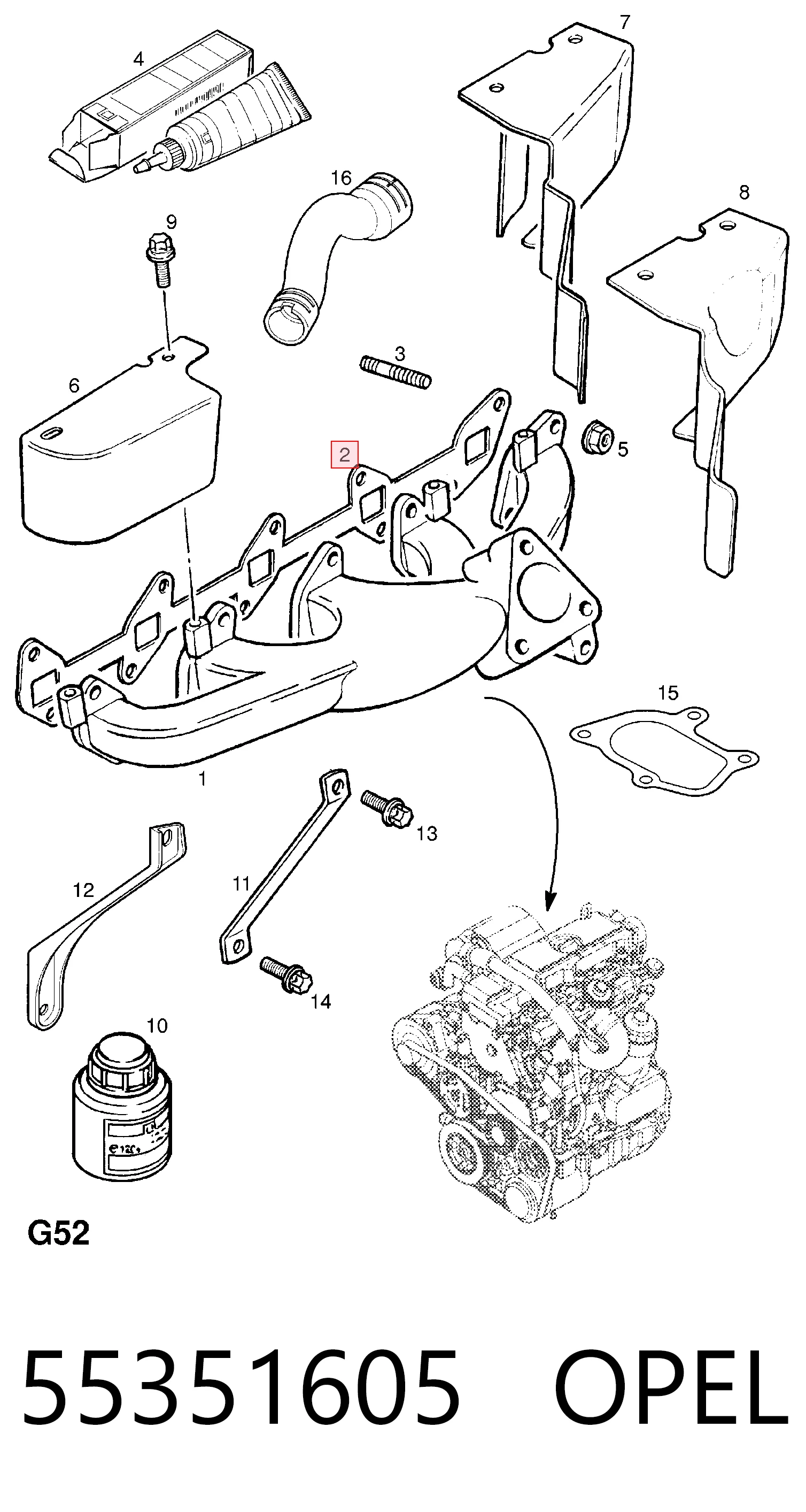 Uszczelka kolektora wydechowego Opel Frontera B SUV (6B) (1998 - 2003) cena, od 8,39 USD