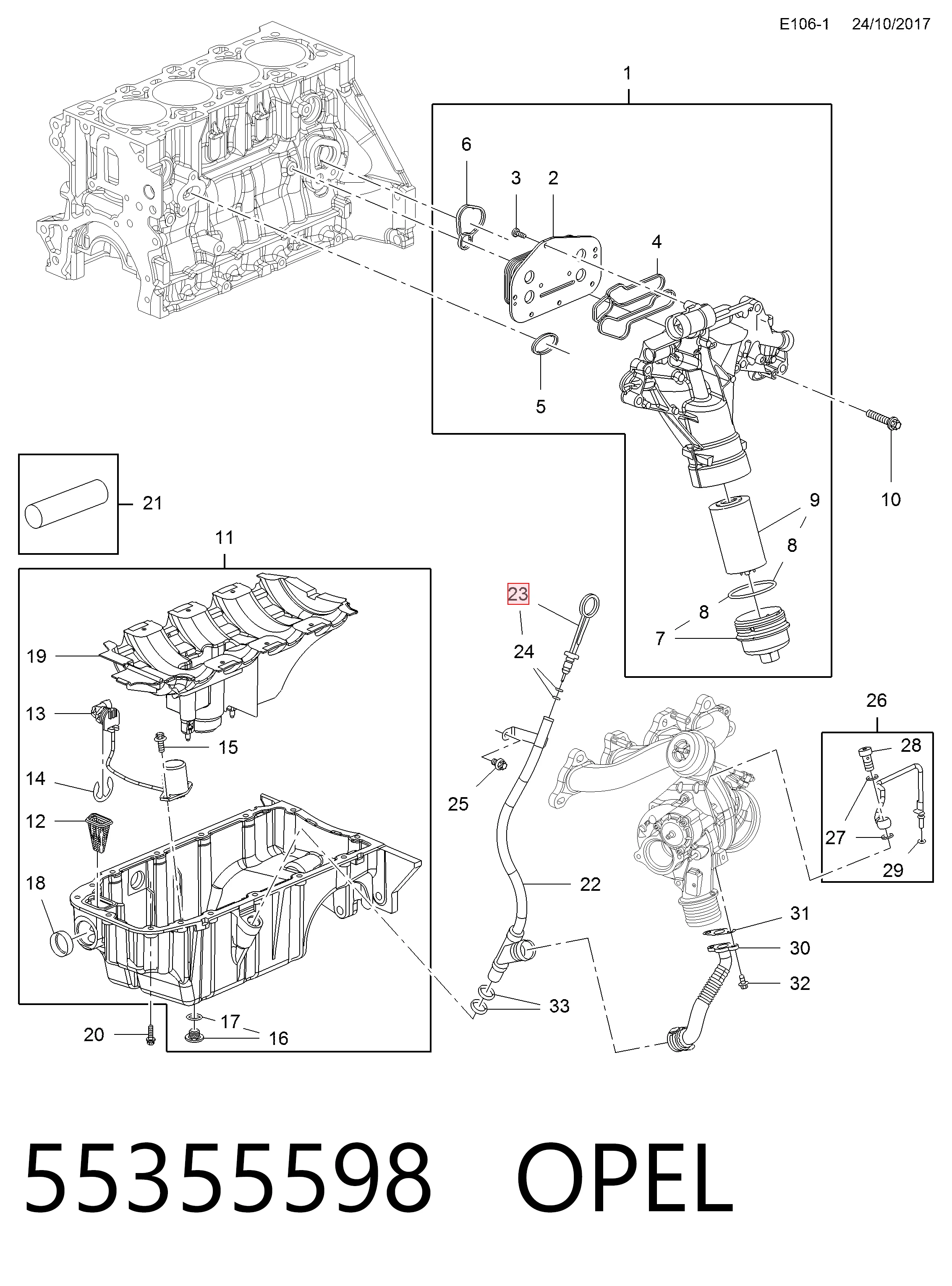 Bagnet poziomu oleju w silniku do Opel Corsa E X15