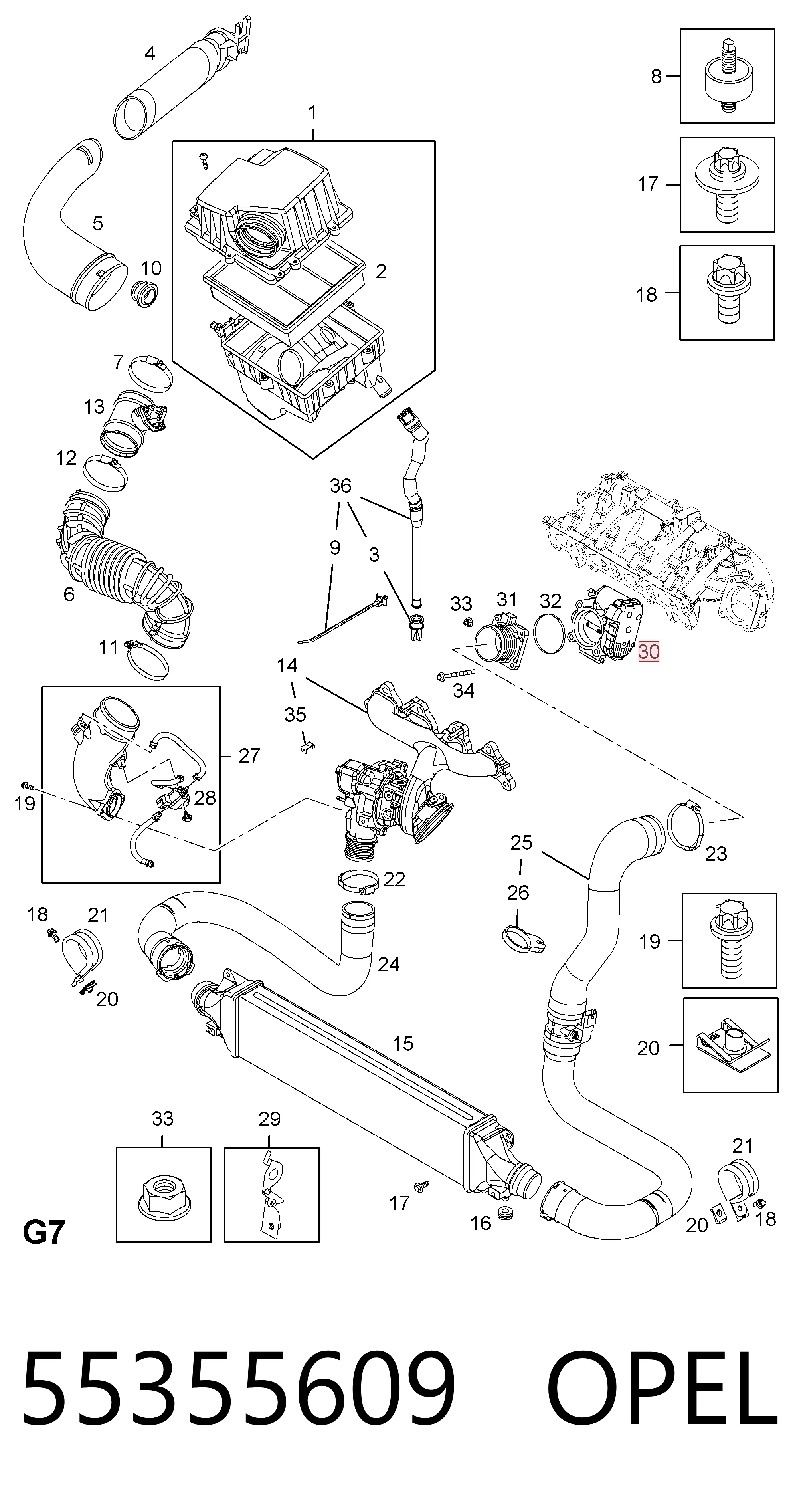 Przepustnica, komplet 93186242 General Motors