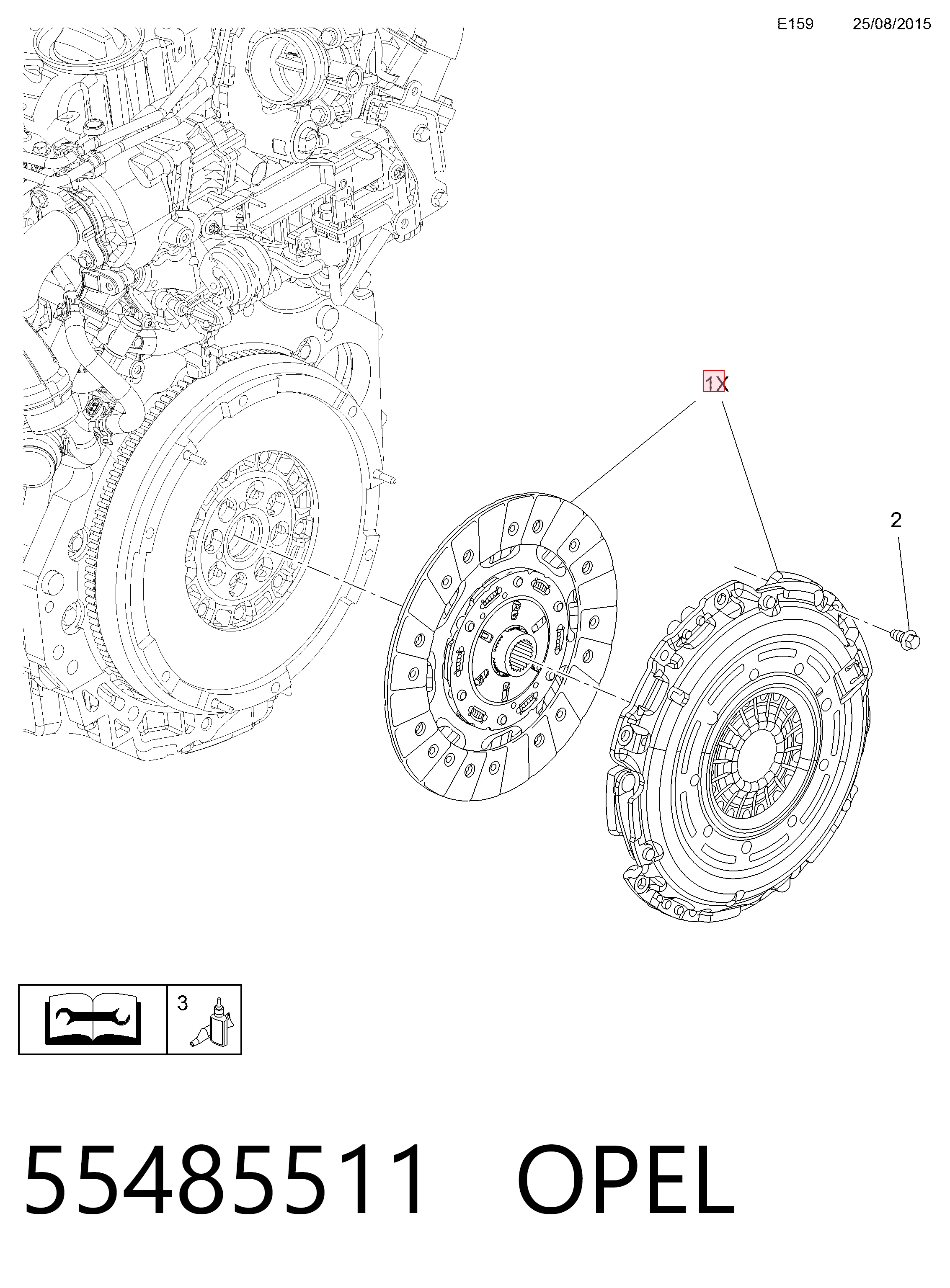 55485511 Peugeot/Citroen Zestaw sprzęgła (3 części)
