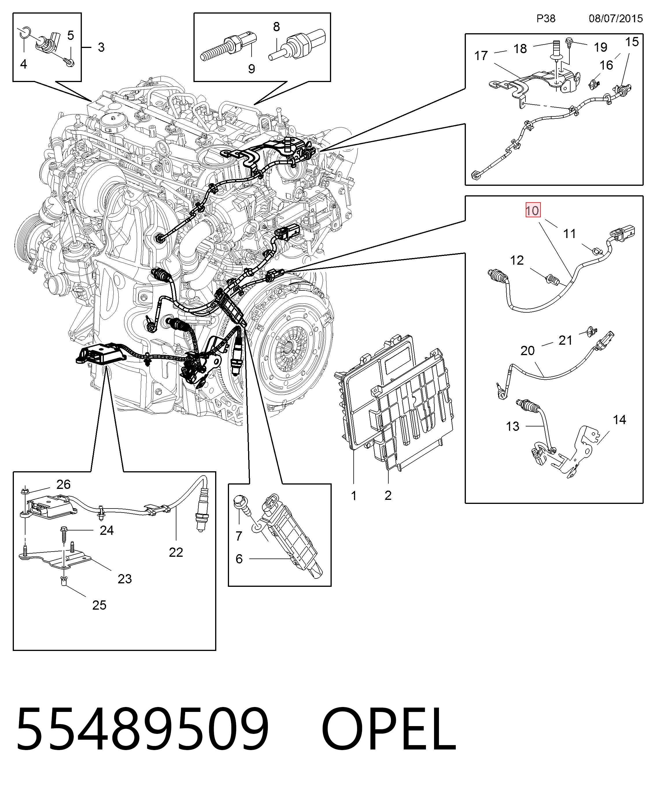 Sonda lambda, czujnik tlenu do Opel Astra K 