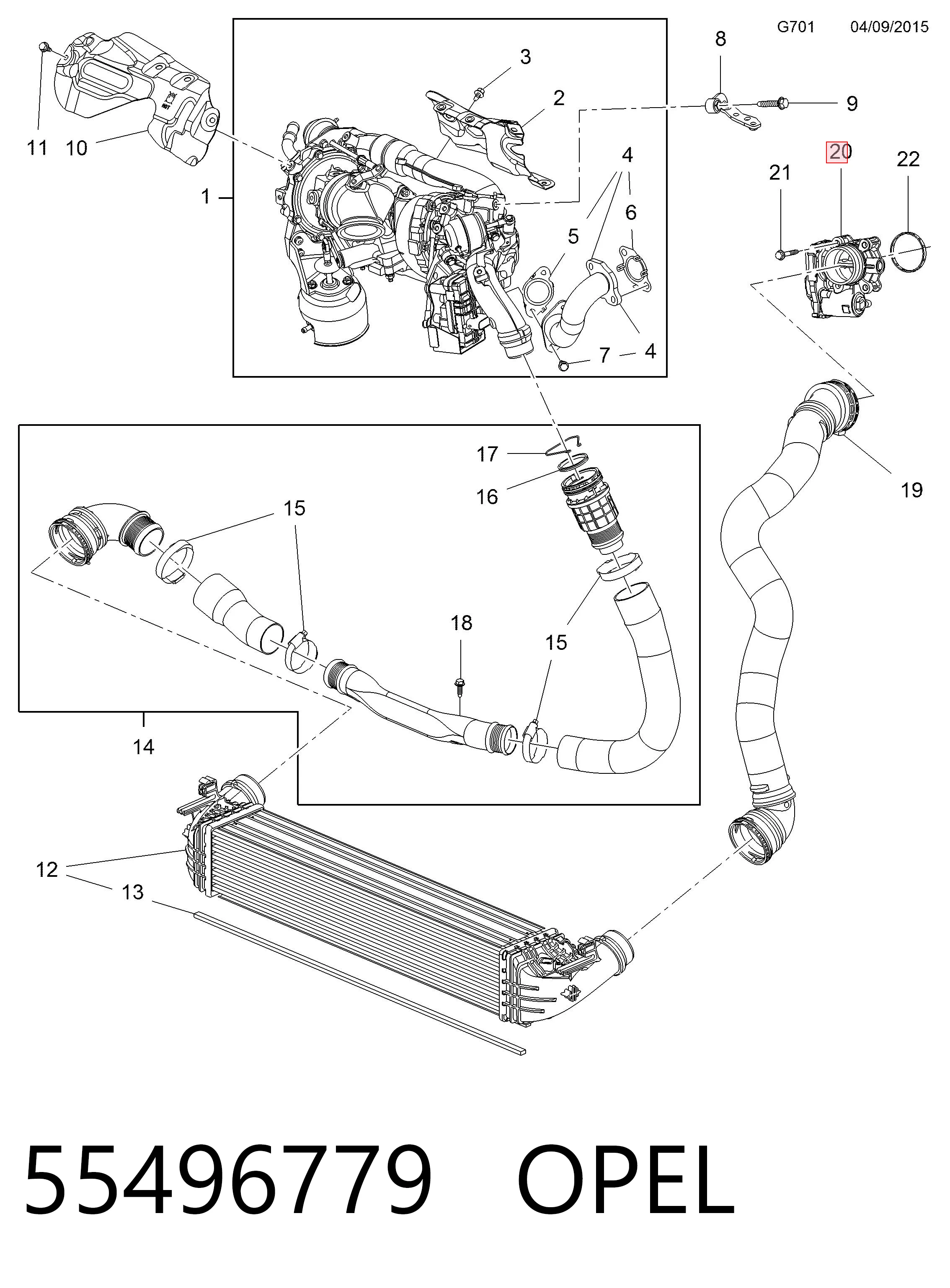 55496779 Opel Przepustnica, komplet