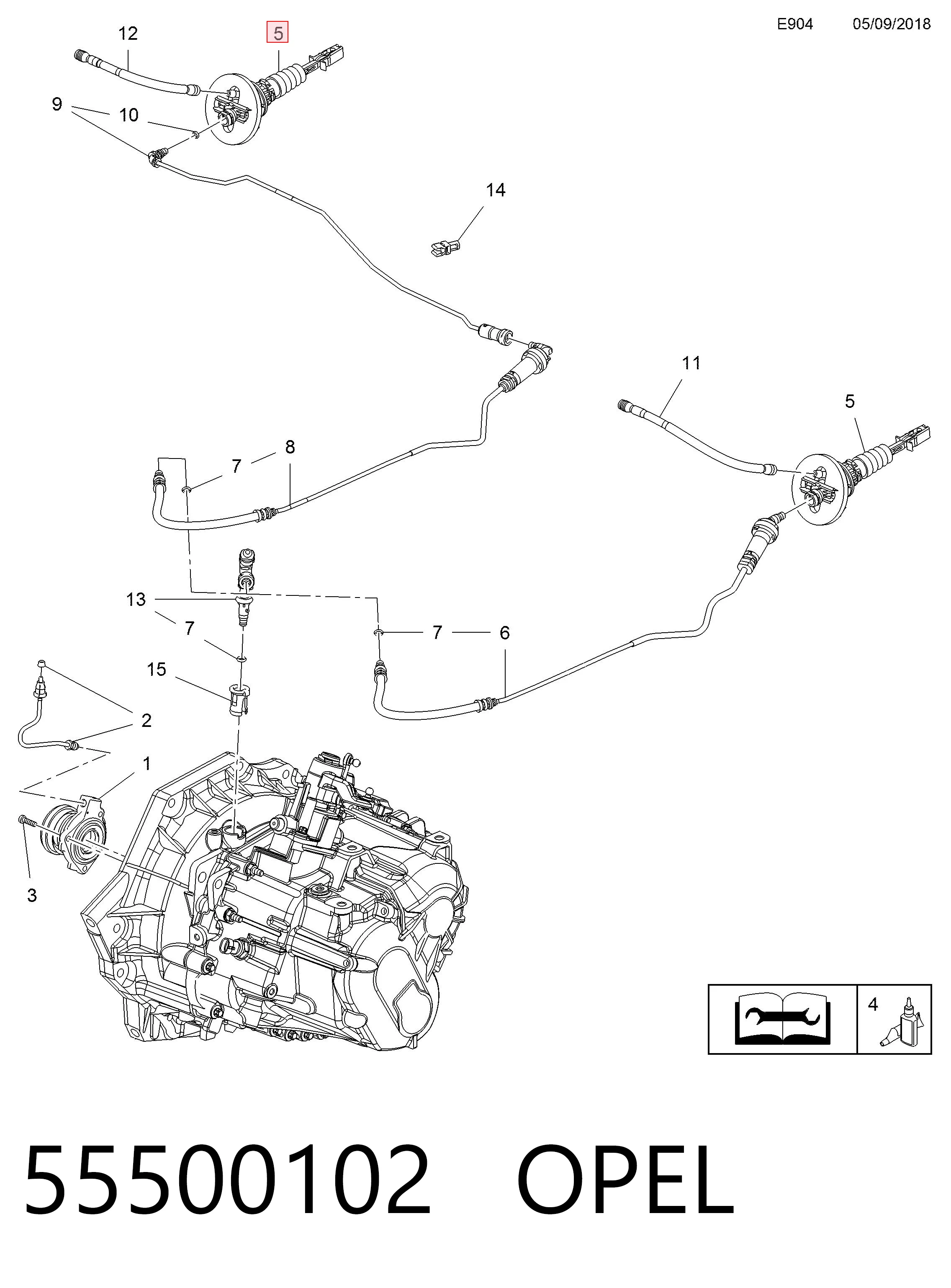 Do koszyka Cylinder sprzęgła główny Opel Astra K 