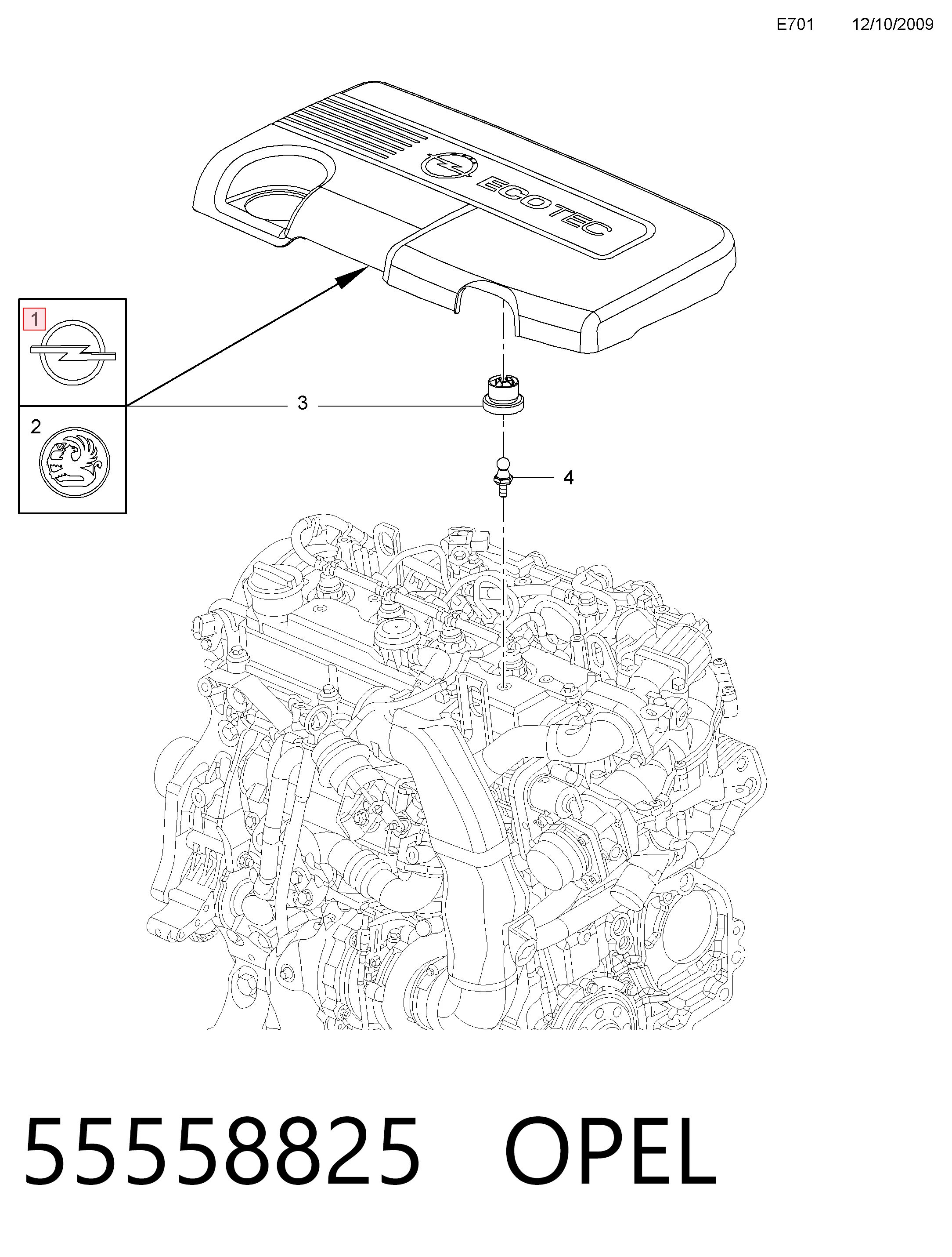 Pokrywa silnika dekoracyjna do Opel Zafira B A05