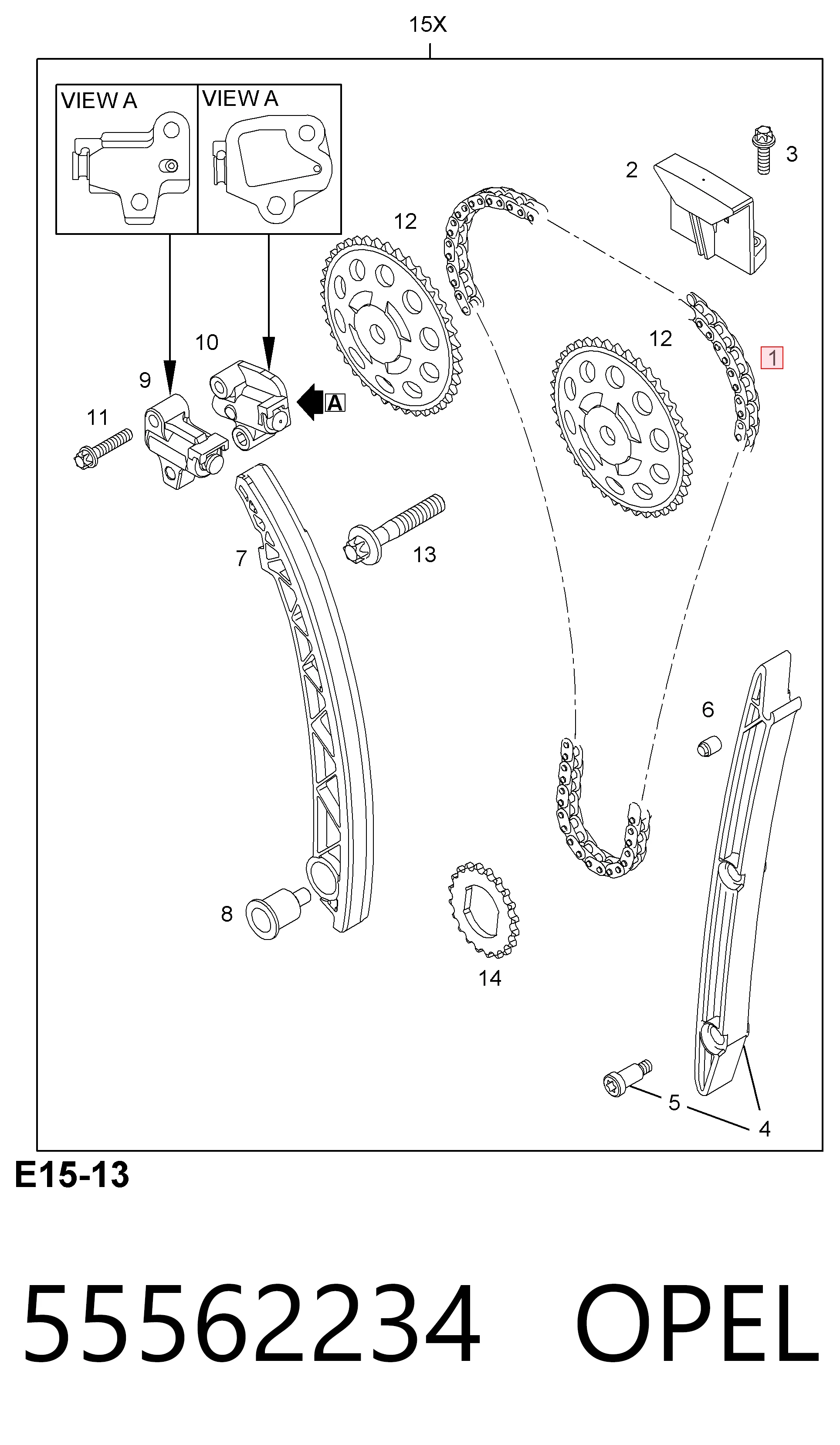Łańcuch rozrządu do Opel Astra G F69