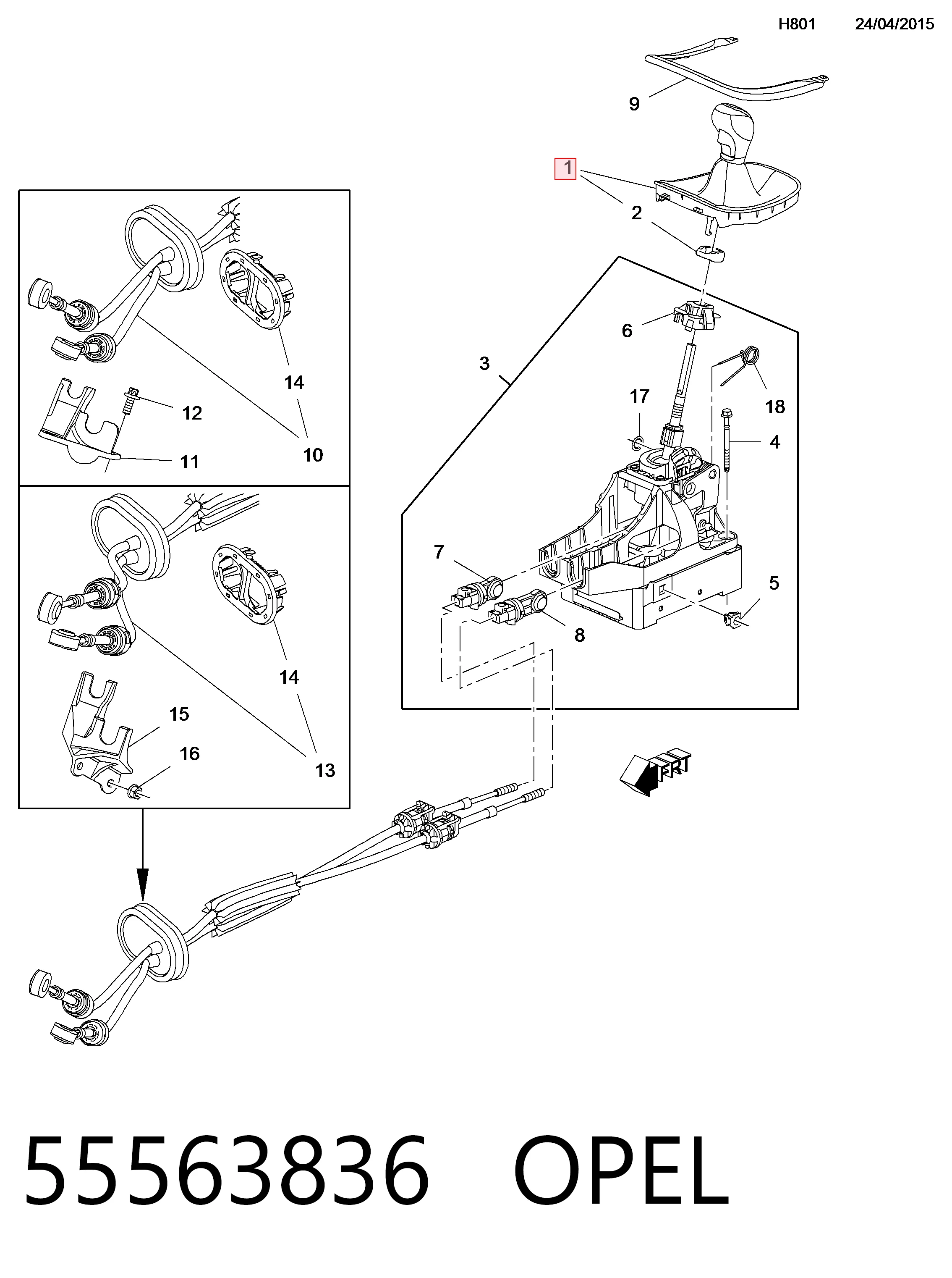 Dźwignia zmiany biegów do Opel Insignia A G09