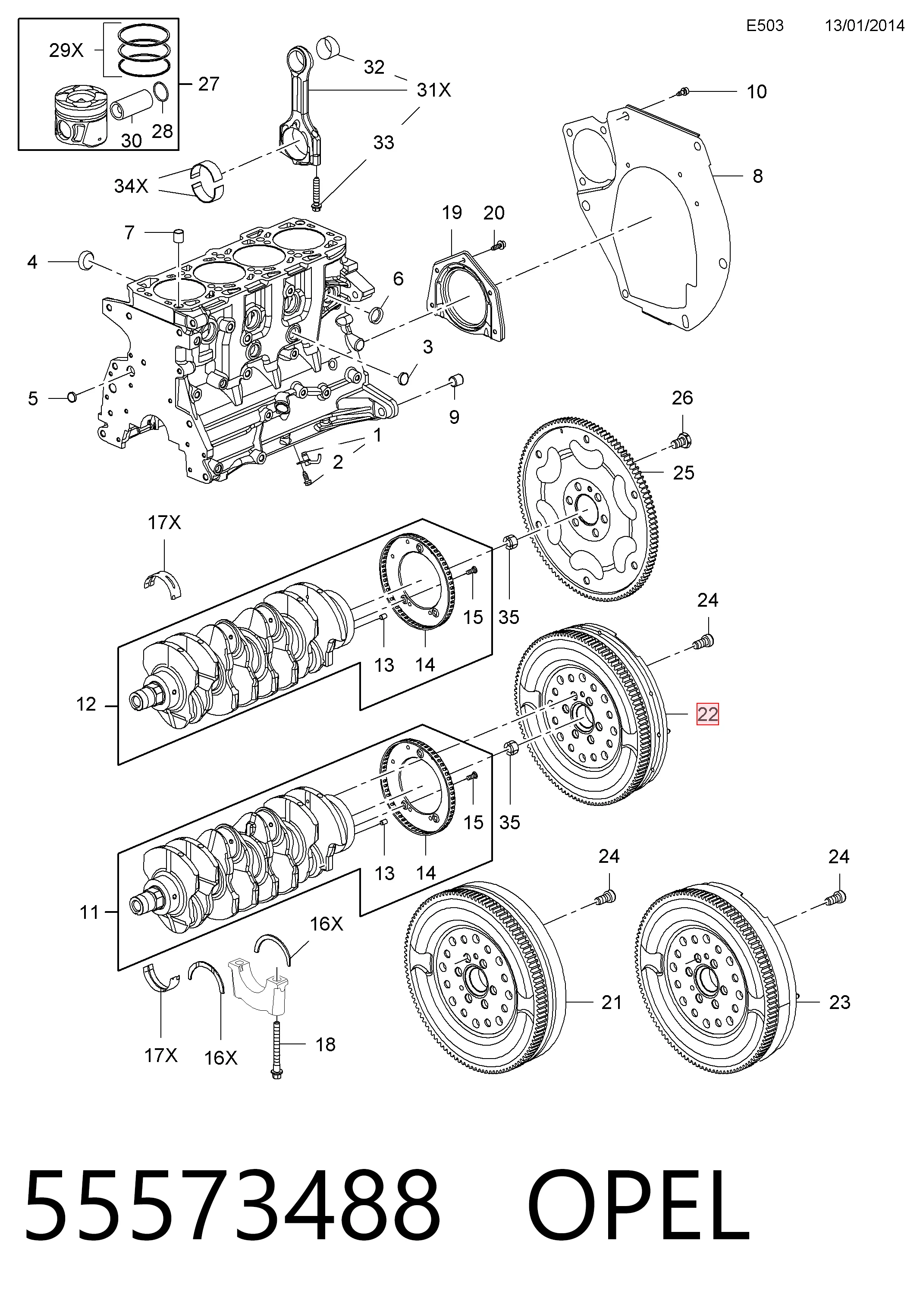 Koło zamachowe silnika General Motors 616244 cena, od 338,81 USD