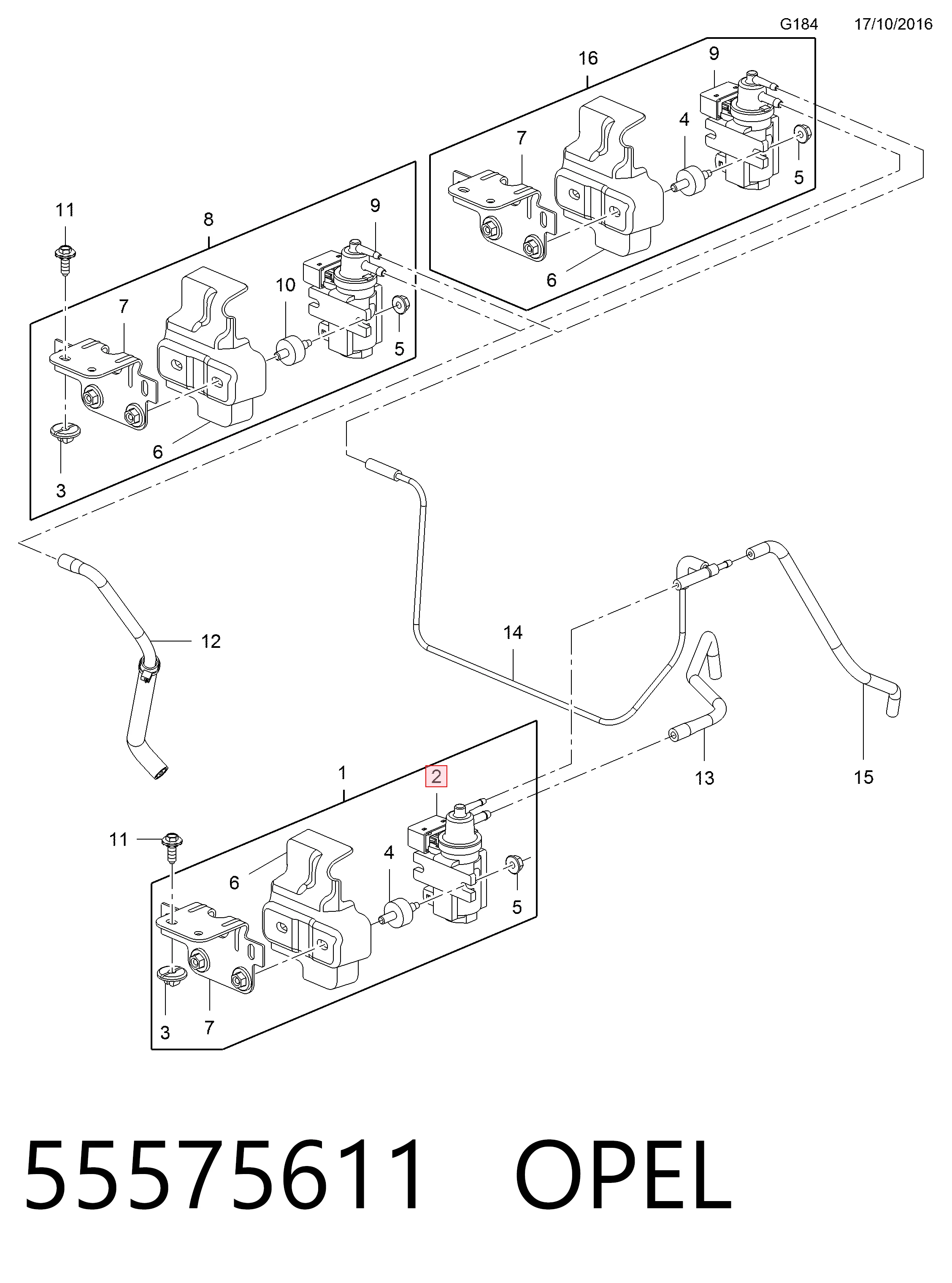 55575611 Opel Przetwornik ciśnienia (solenoid) doładowania