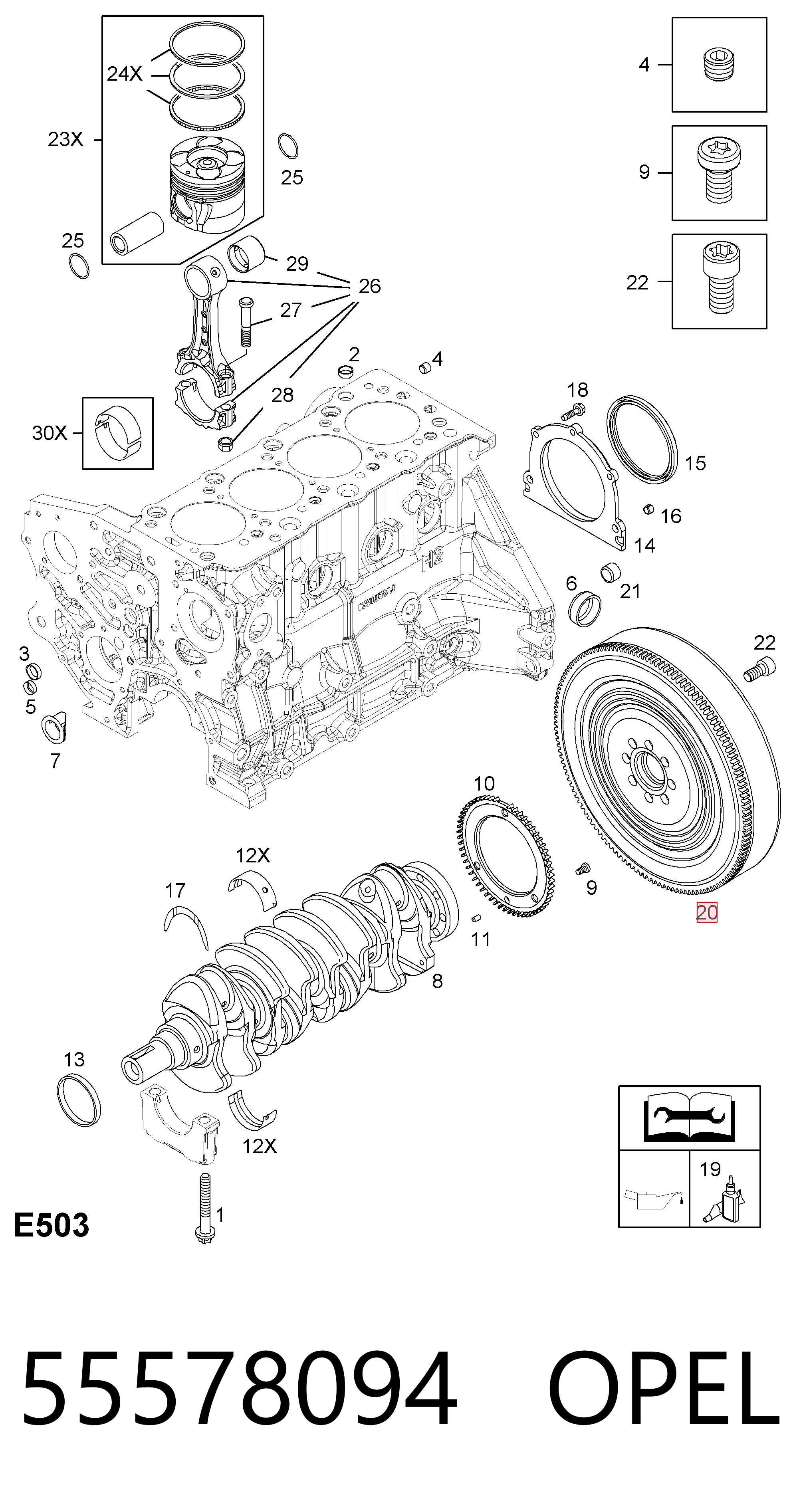 55578094 Peugeot/Citroen Koło zamachowe silnika