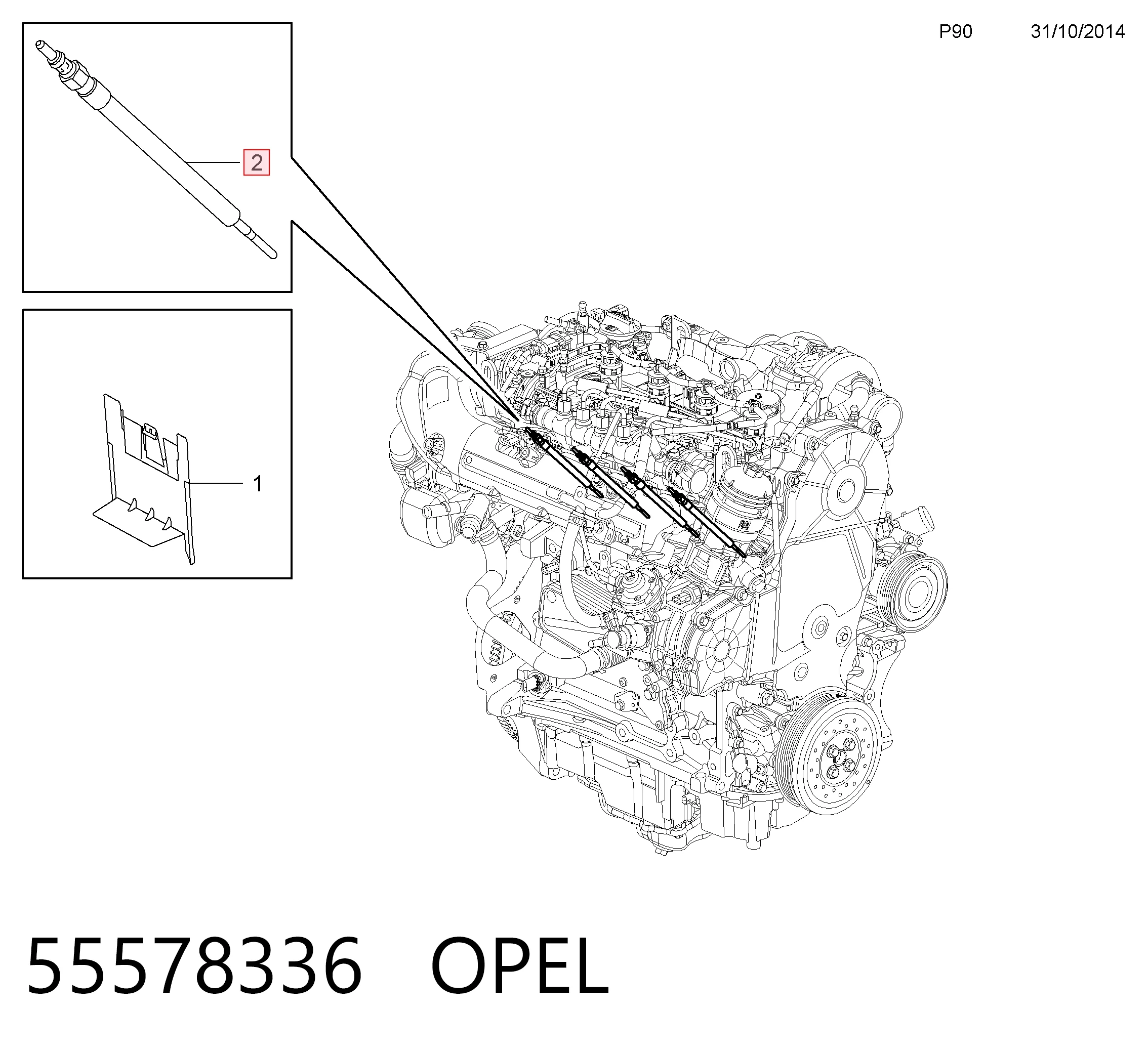 55578336 Opel Świeca żarowa