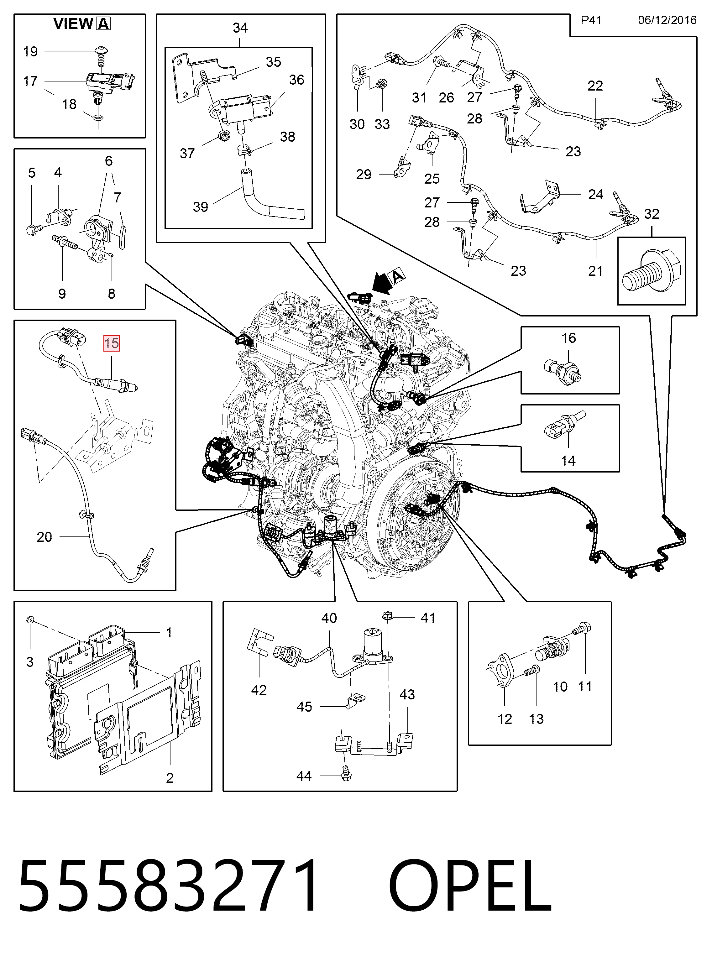 55583271 Opel Sonda lambda czujnik tlenu przed katalizatorem prawy