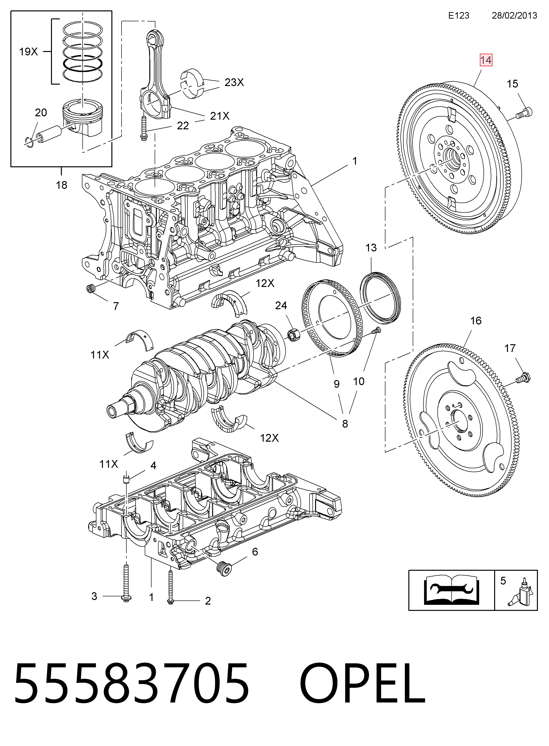 Koło zamachowe silnika General Motors 55565495 cena, od 468,21 USD