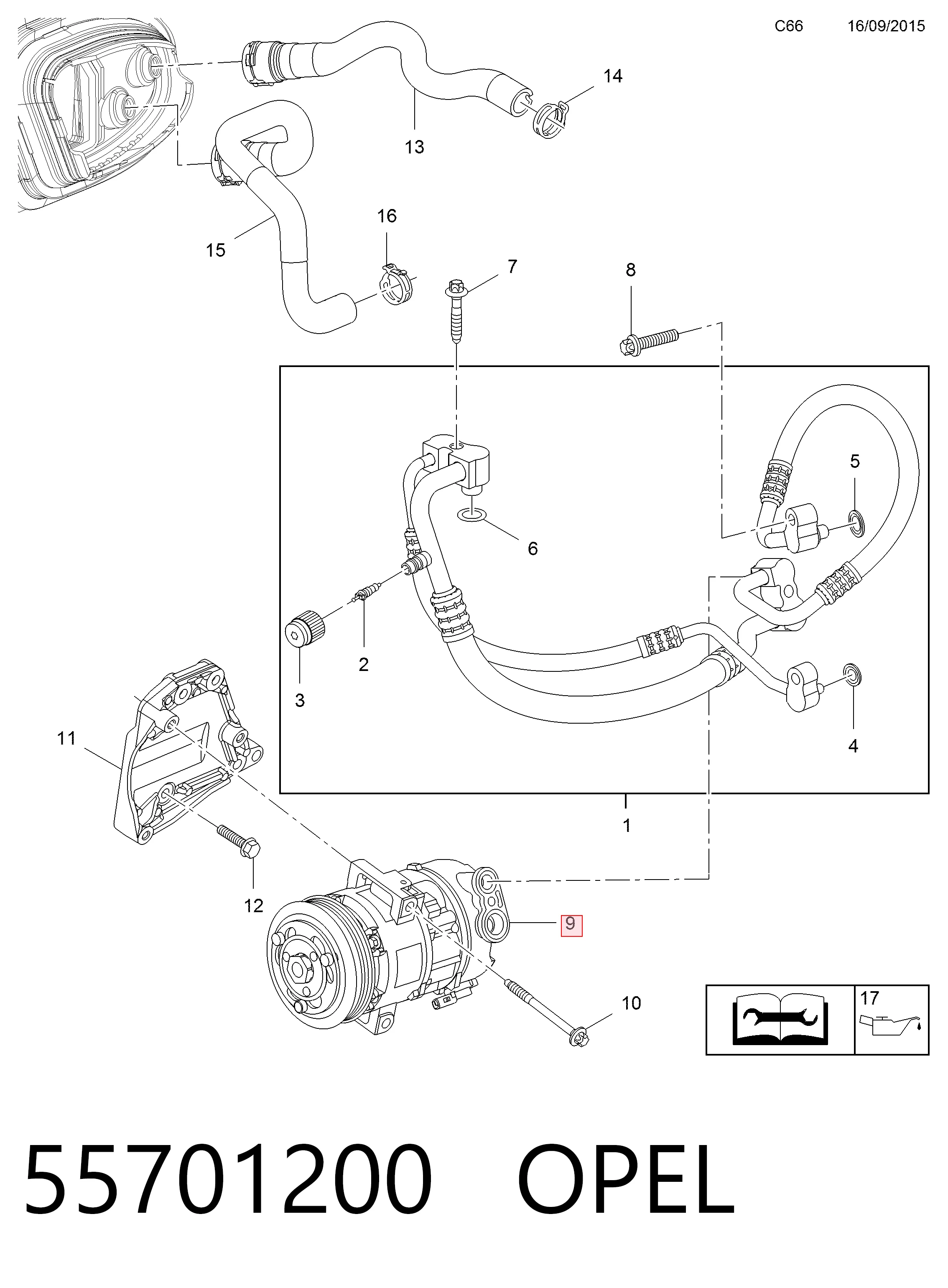 55701200 Opel Sprężarka klimatyzacji