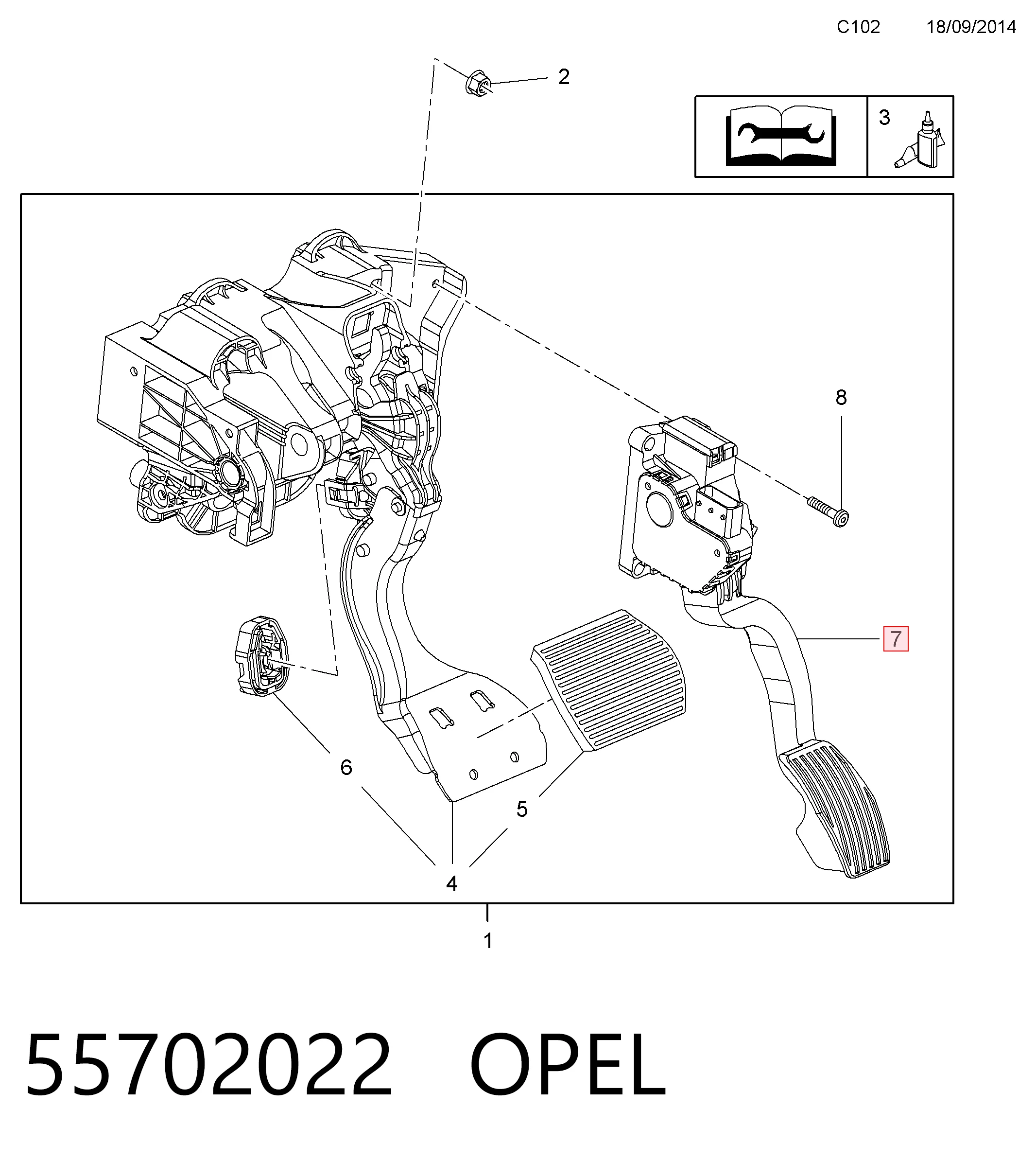 13305806 Peugeot/Citroen Pedał przyspieszenia (gazu)