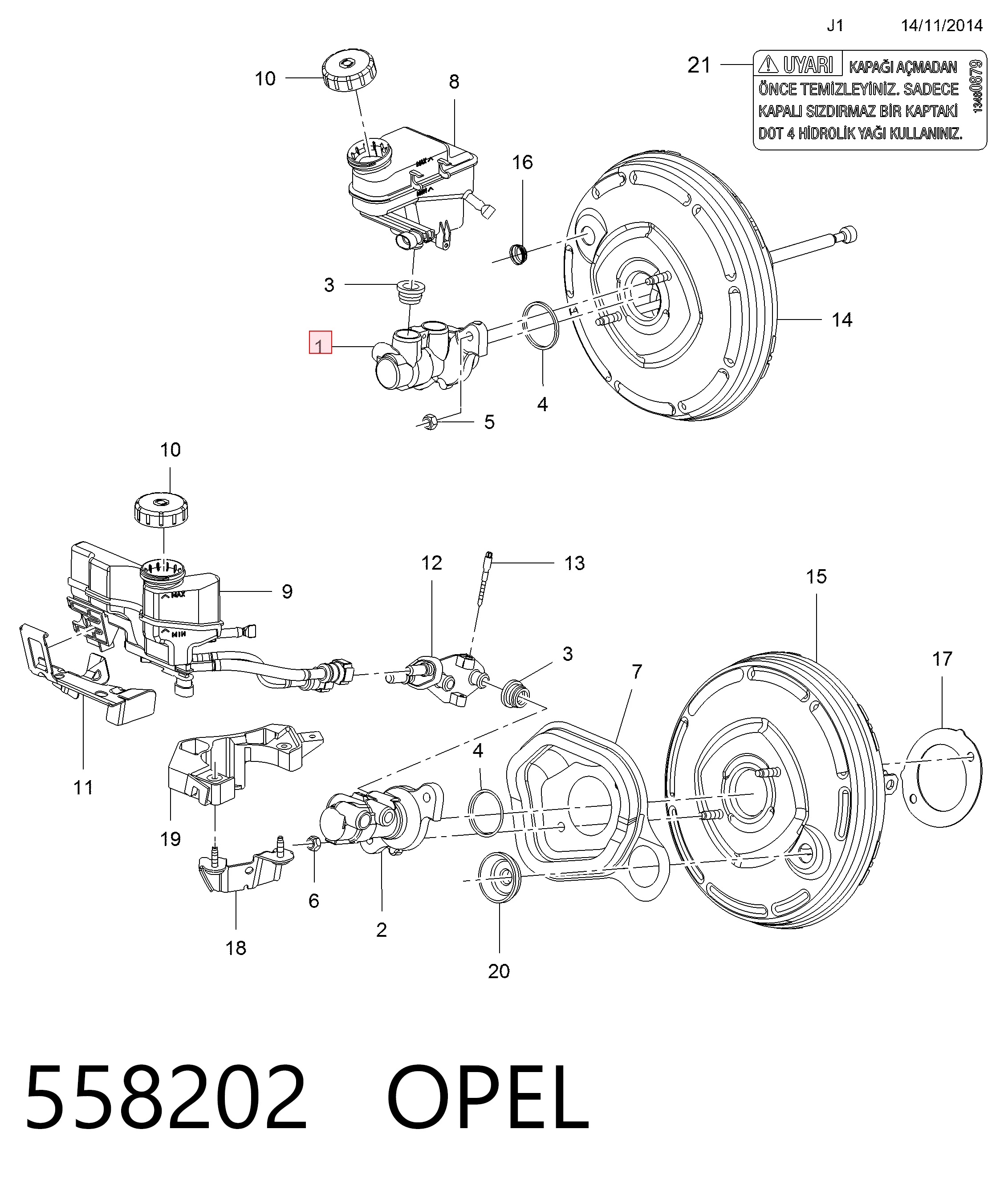 Główny cylinder hamulców Opel Meriva B minivan (2010 - 2017) cena, od 54,99 USD